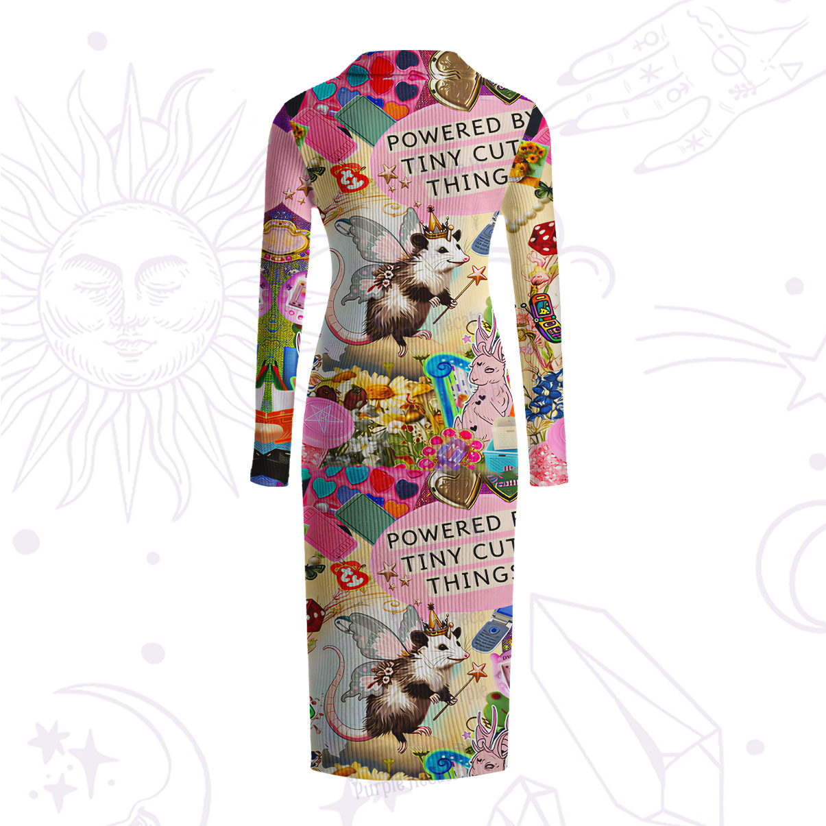 Purplehecate The Opossum Queen's Hoard Ribbed Knit Dress