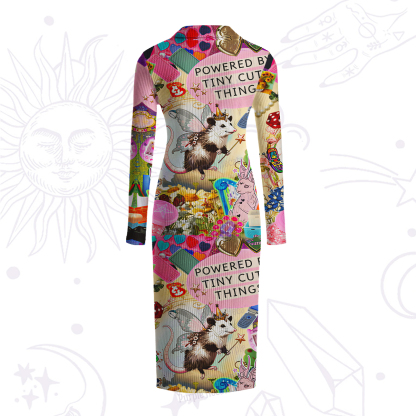 Purplehecate The Opossum Queen's Hoard Ribbed Knit Dress