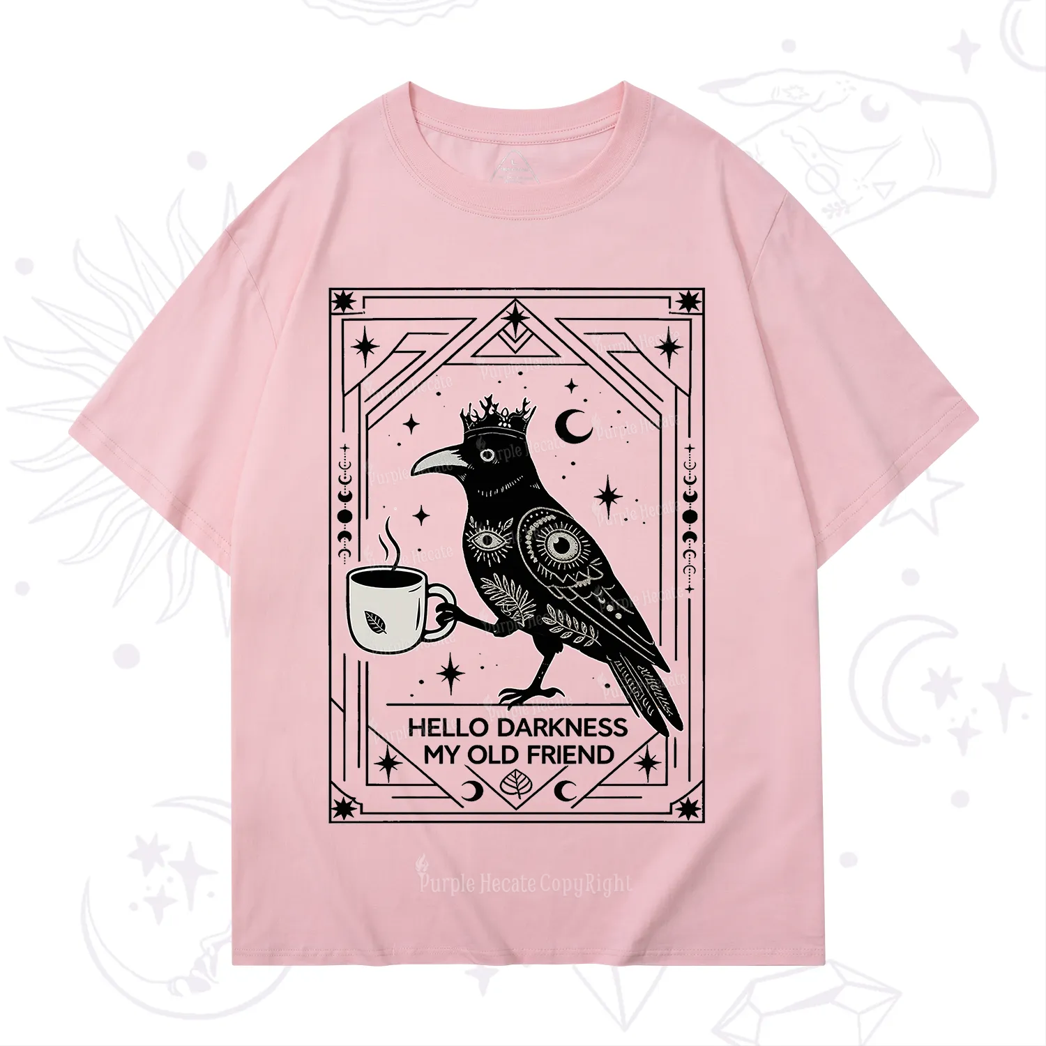 Purplehecate Hello Darkness My Old Friend Crow T-Shirt