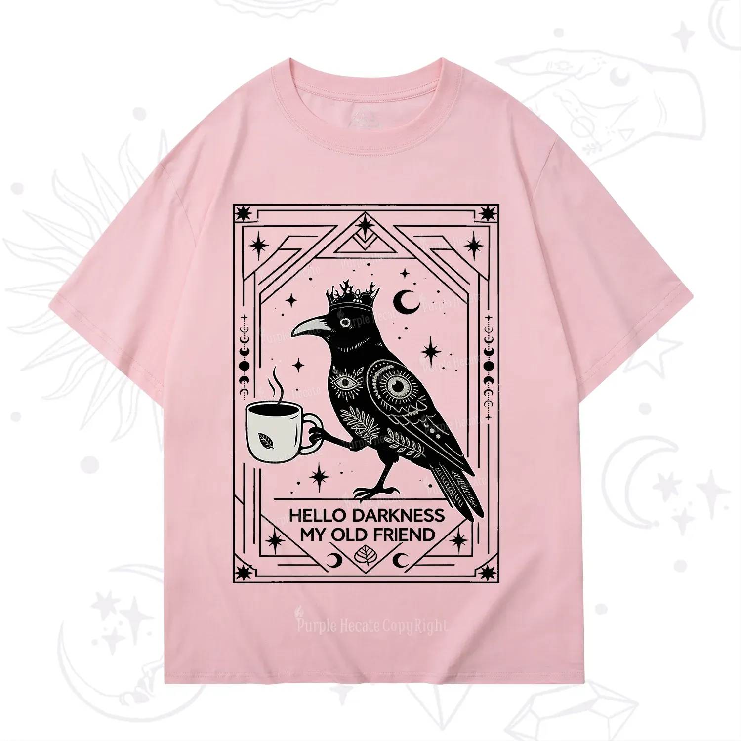 Purplehecate Hello Darkness My Old Friend Crow T-Shirt