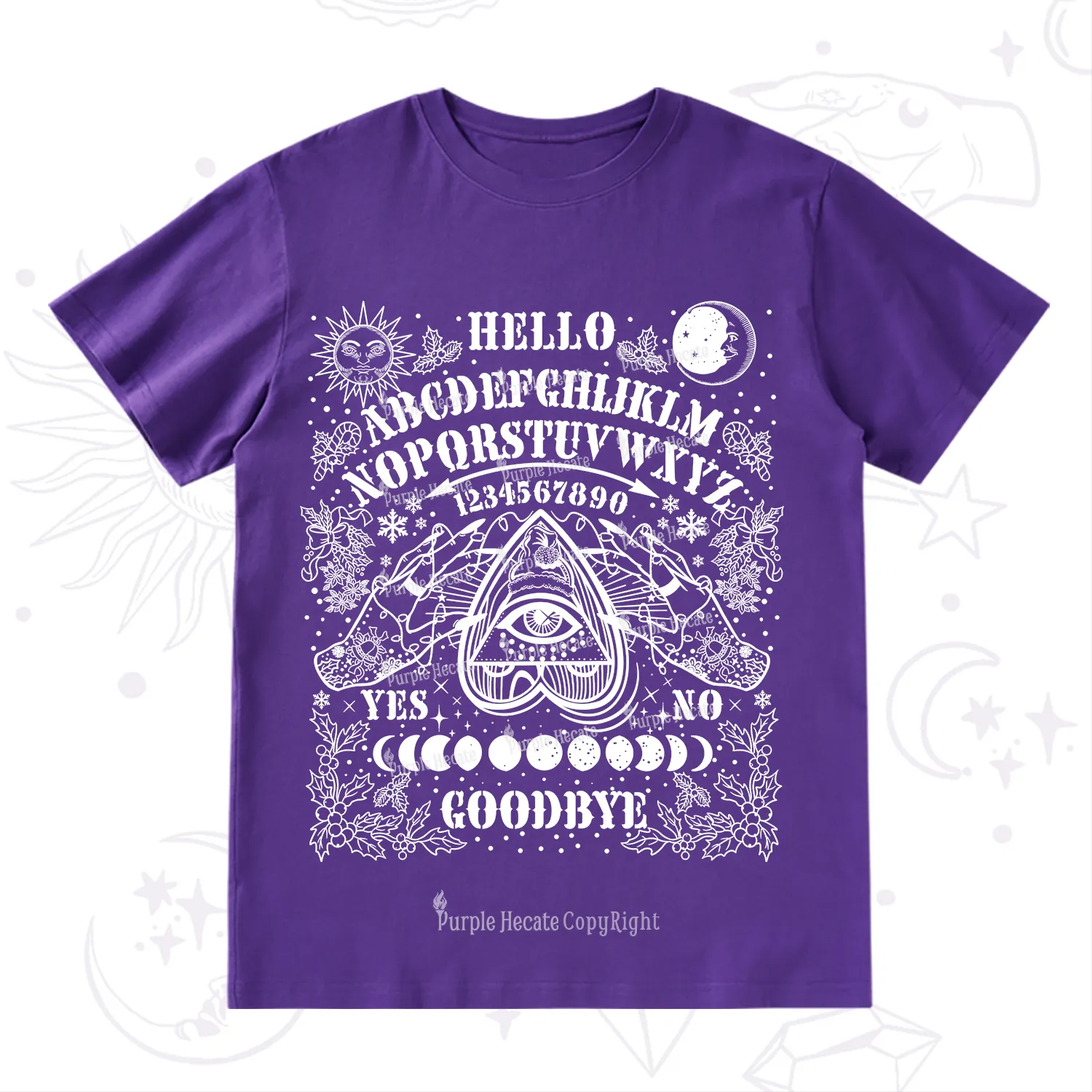 Purplehecate Hello Goodbye Witch Ouija Board Christmas T-Shirt