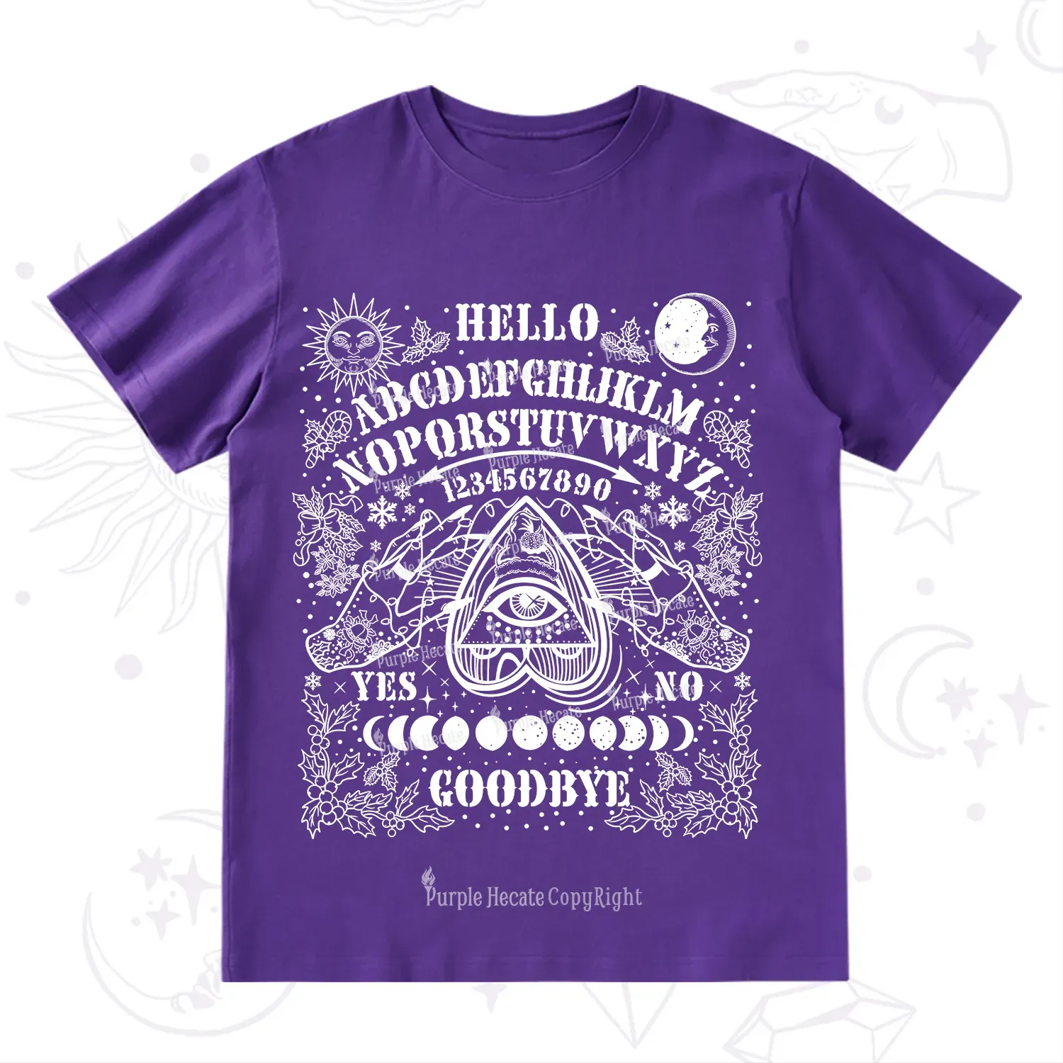 Purplehecate Hello Goodbye Witch Ouija Board Christmas T-Shirt