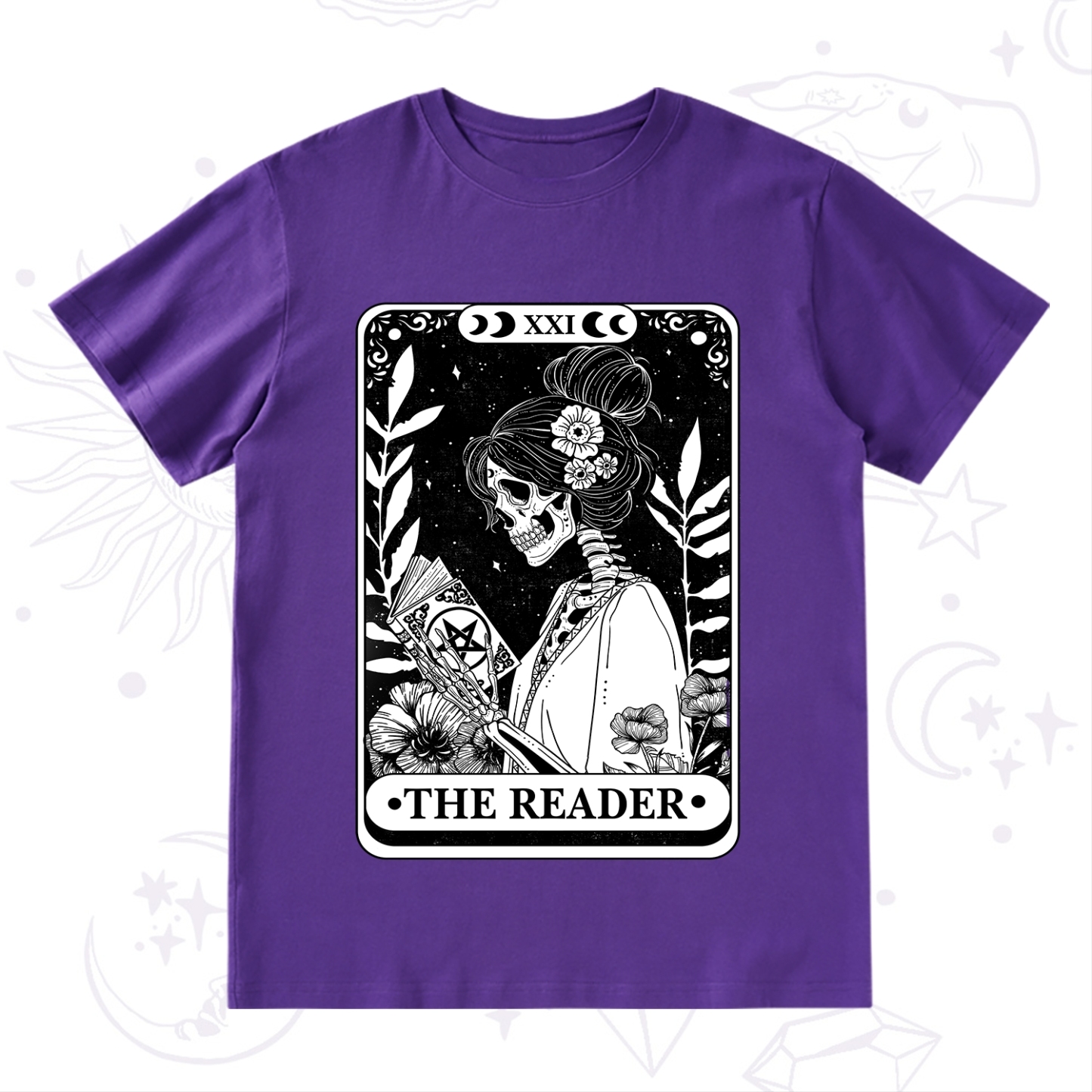 Purplehecate The Reader Skeleton Tarot T-Shirt