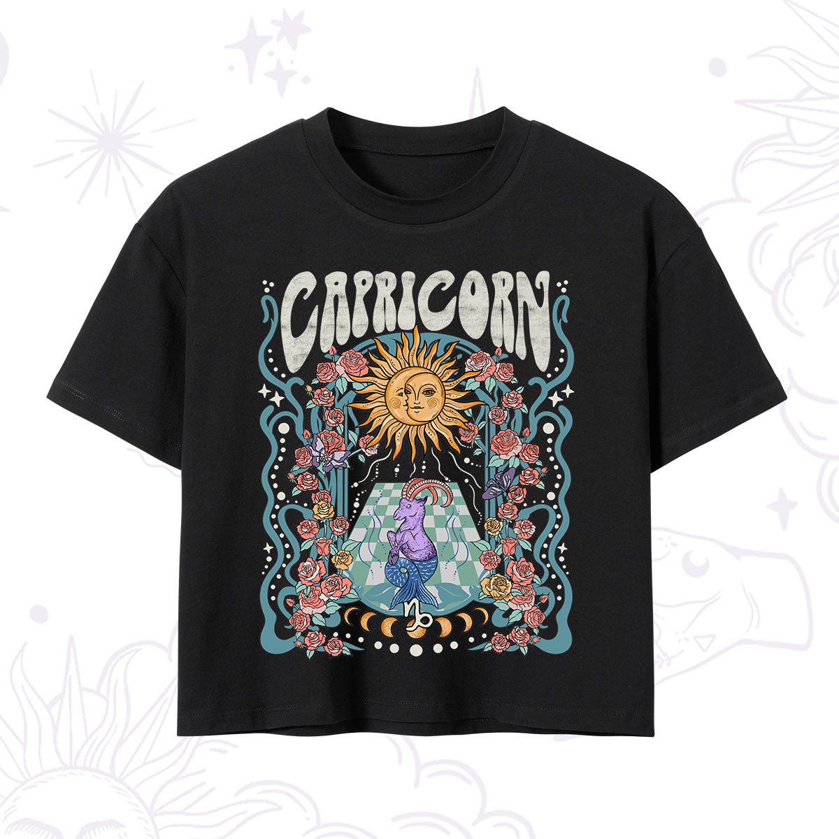Purplehecate Capricorn Spirit Zodiac Crop T-Shirt 