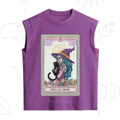 Purplehecate The Gothic Cat Mom Tarot Vintage Washed Tank