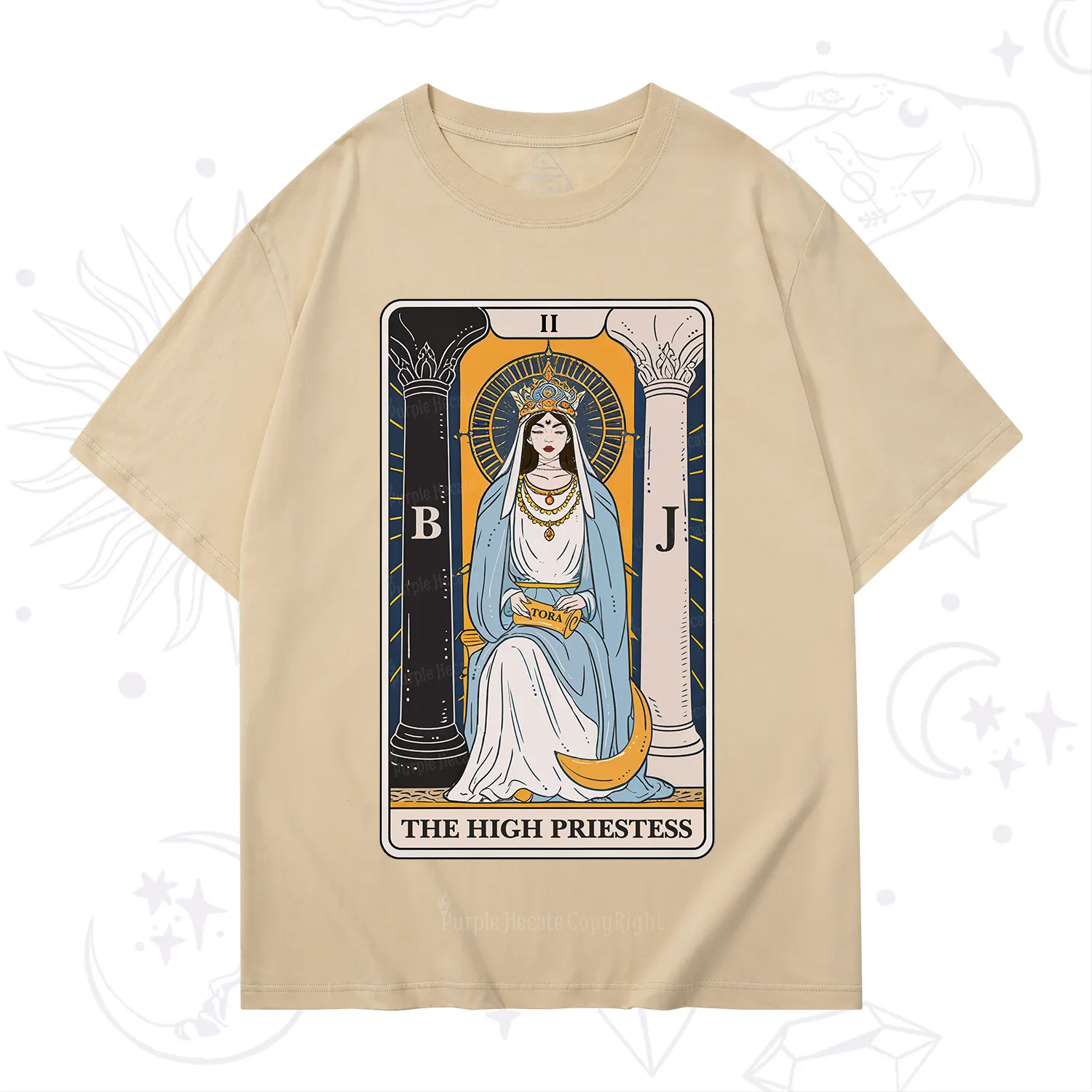 Purplehecate The High Priestess Tarot Card T-Shirt