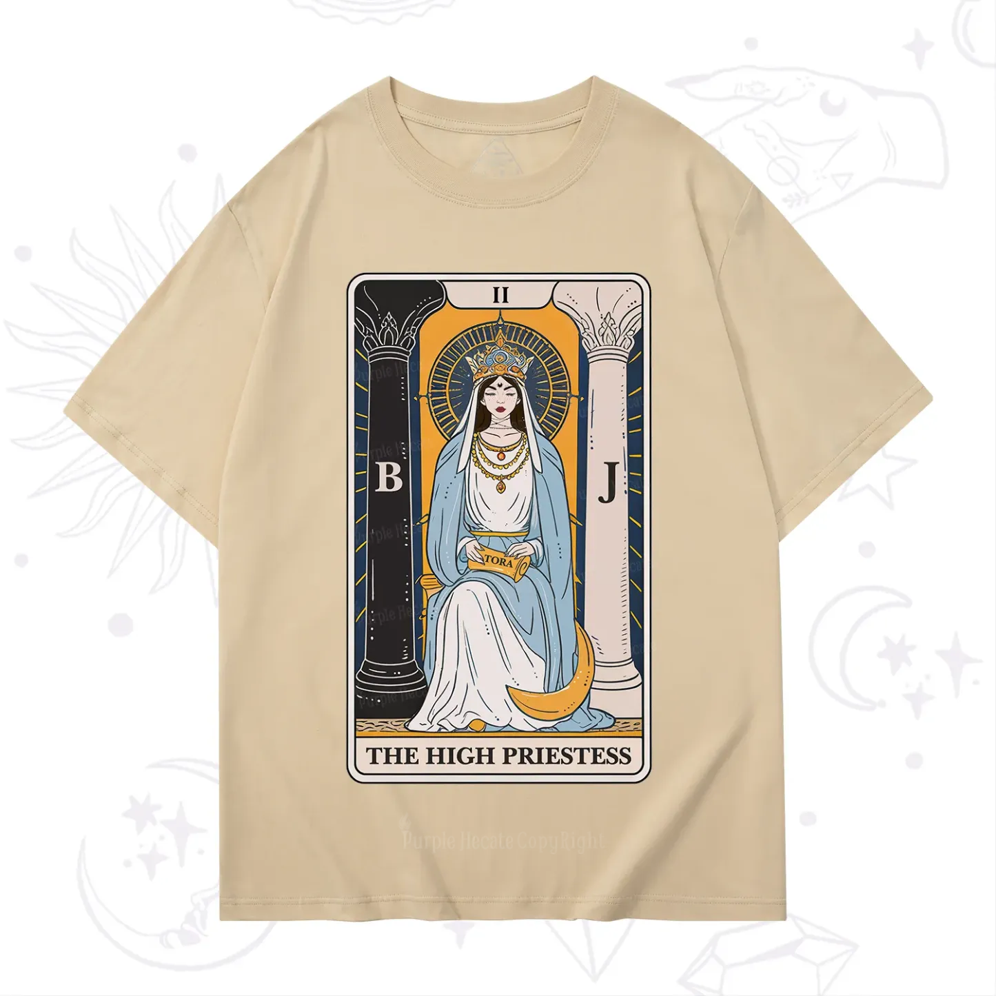 Purplehecate The High Priestess Tarot Card T-Shirt