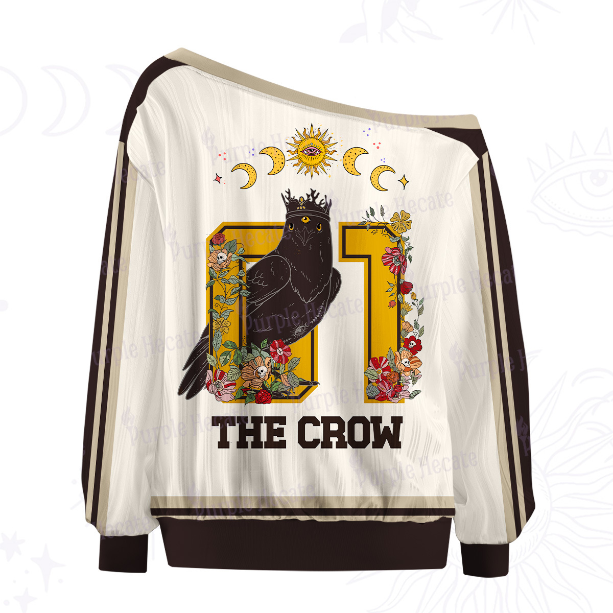 Purplehecate The Crow Off The Shoulder Graphic Jersey
