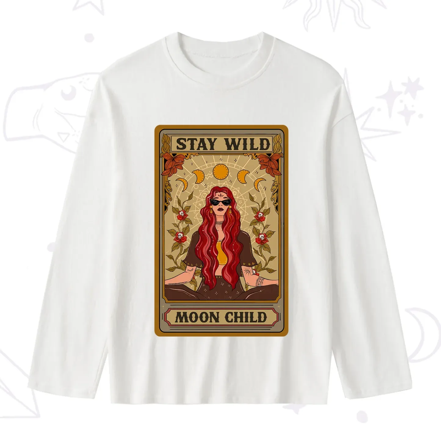 Purplehecate The Stay Wild Moon Child Oracle Card Slub Long Sleeve T-Shirt
