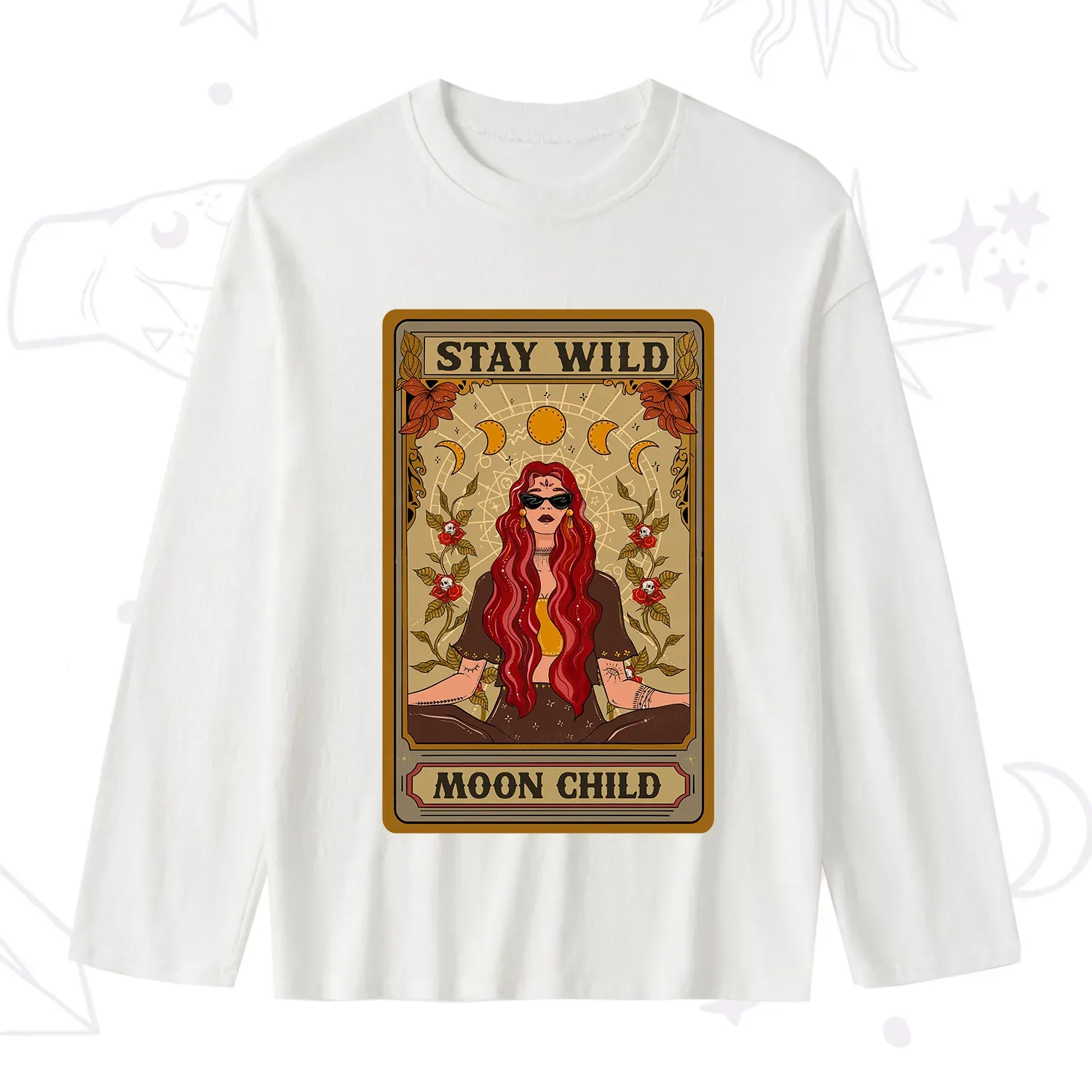 Purplehecate The Stay Wild Moon Child Oracle Card Slub Long Sleeve T-Shirt