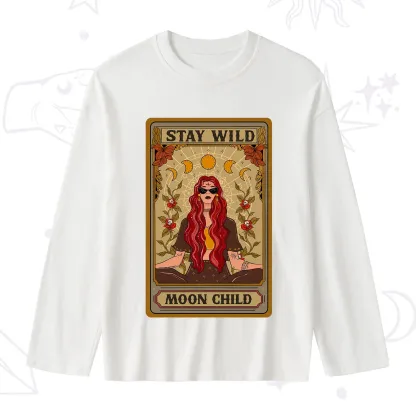 Purplehecate The Stay Wild Moon Child Oracle Card Slub Long Sleeve T-Shirt