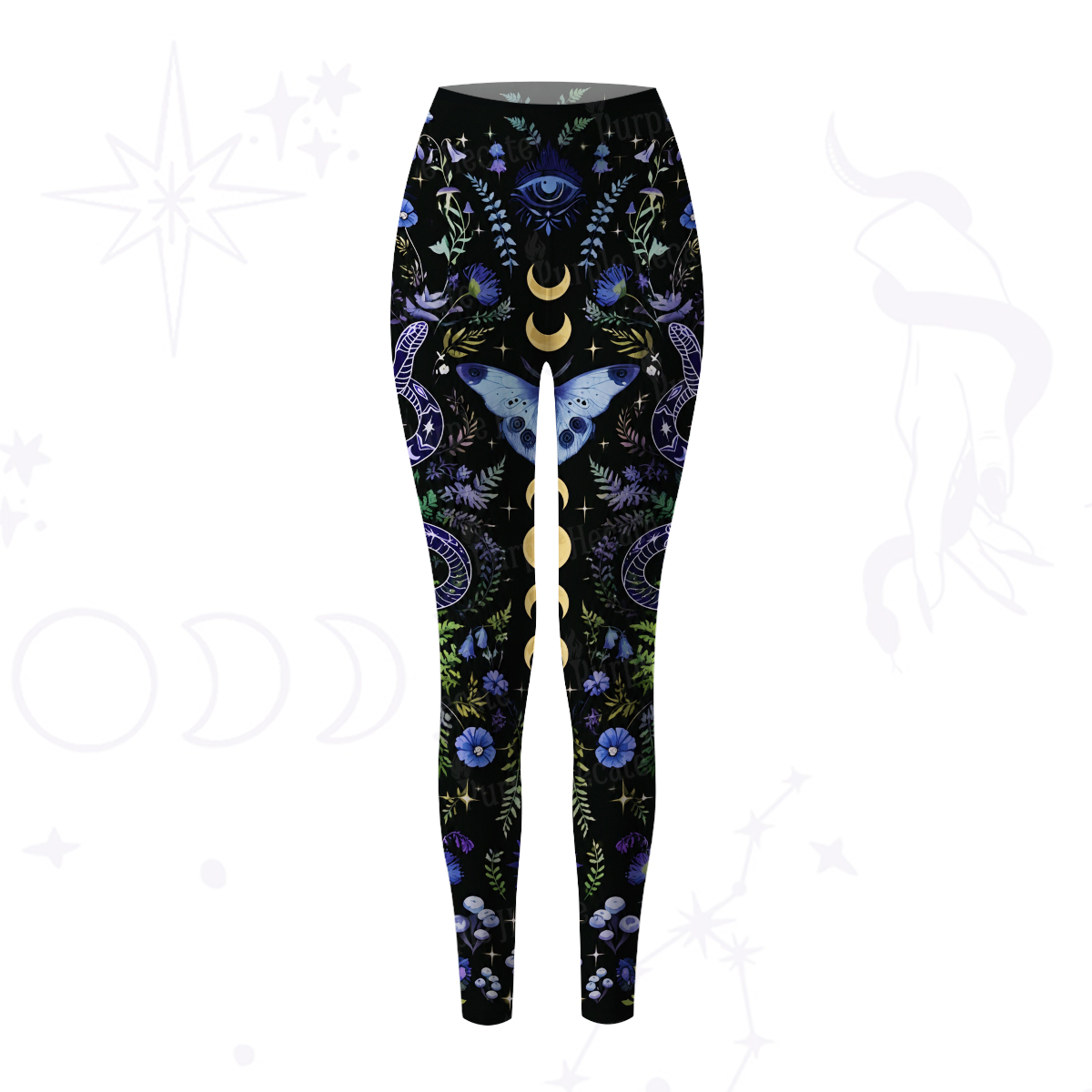 Purplehecate Moon Moth Witchery Yoga Pants