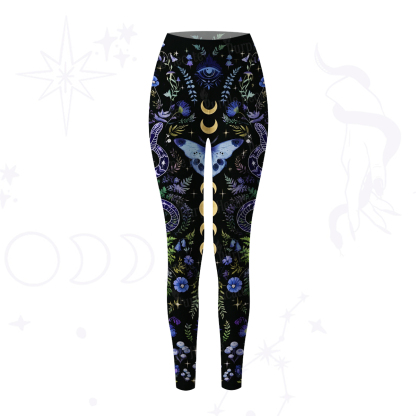 Purplehecate Moon Moth Witchery Yoga Pants