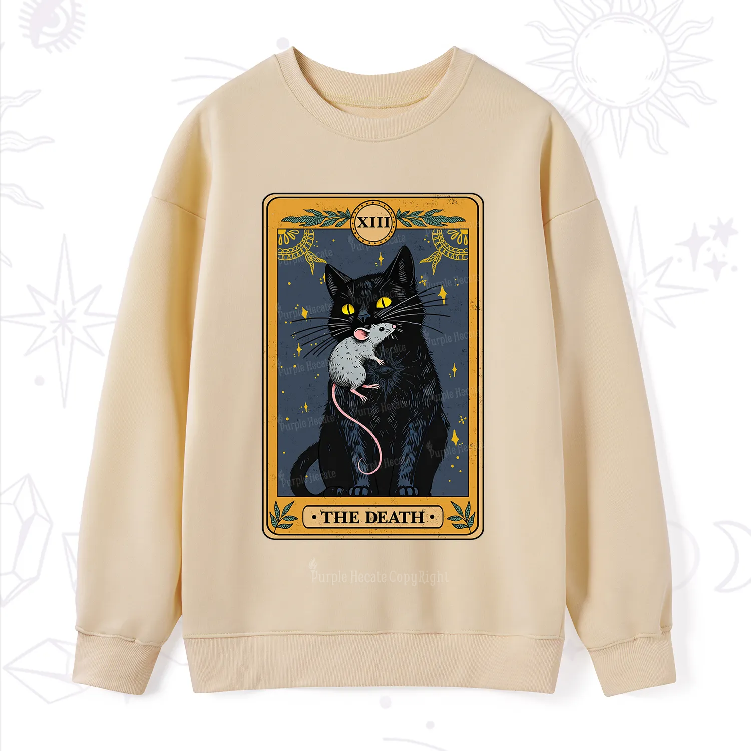 Purplehecate The Death Tarot Cat Sweatshirt