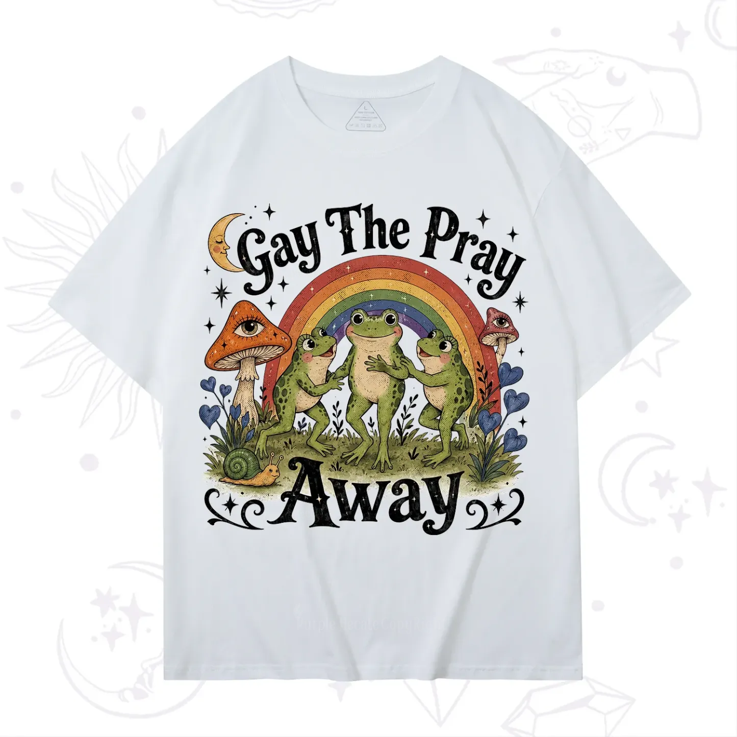 Purplehecate Gay The Pray Away Frog Pride T-Shirt