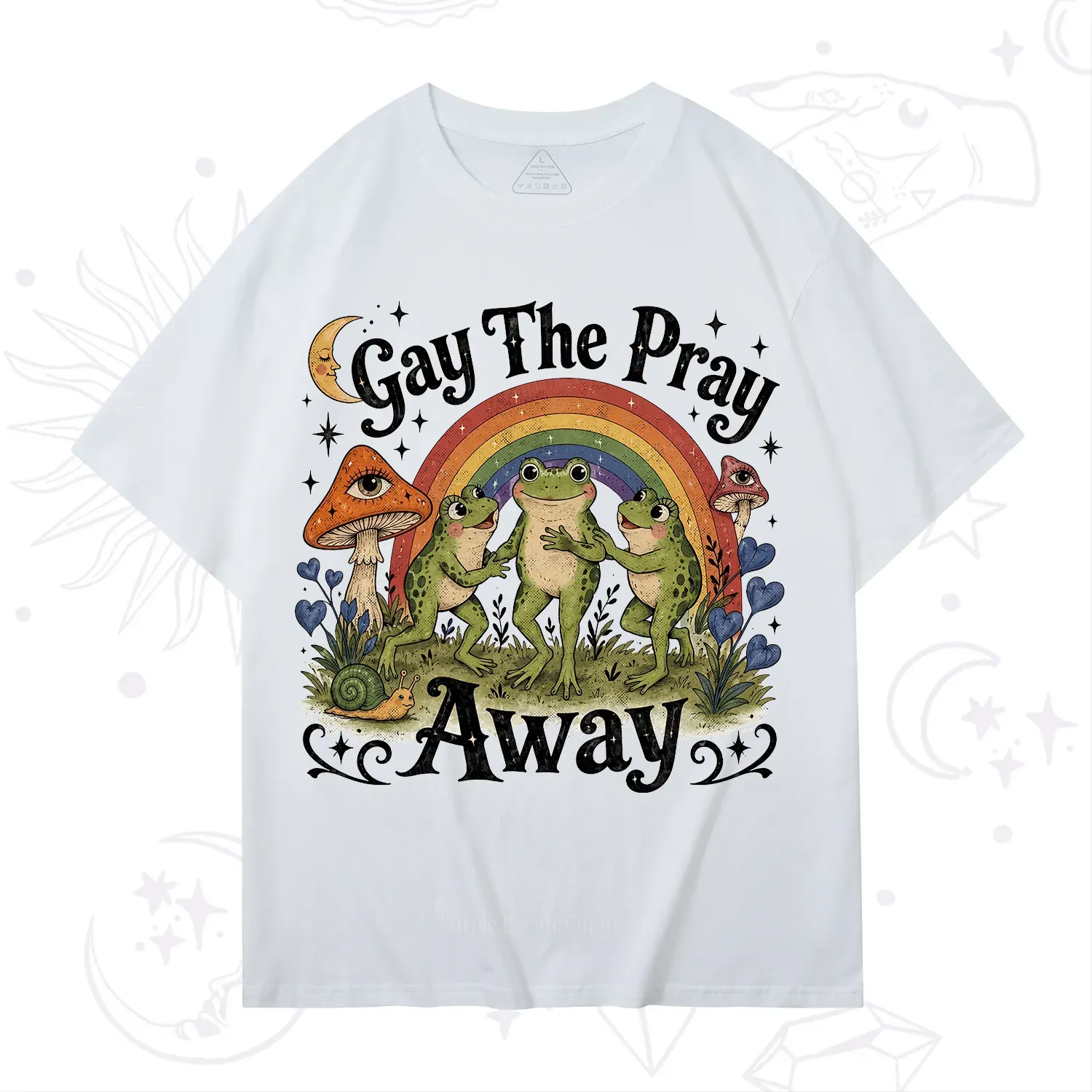 Purplehecate Gay The Pray Away Frog Pride T-Shirt