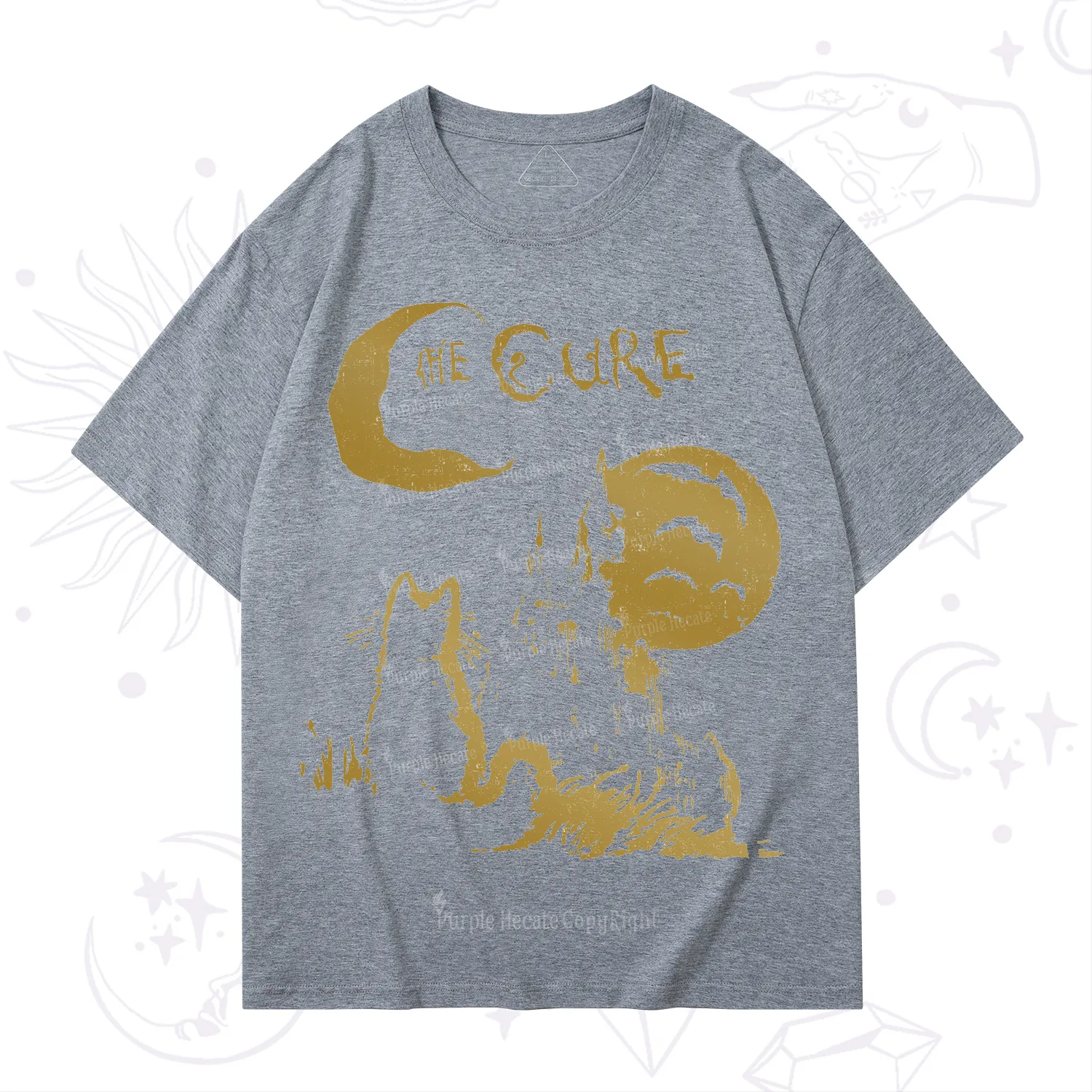 Purplehecate Goth Moon Cat Post-Punk T-Shirt