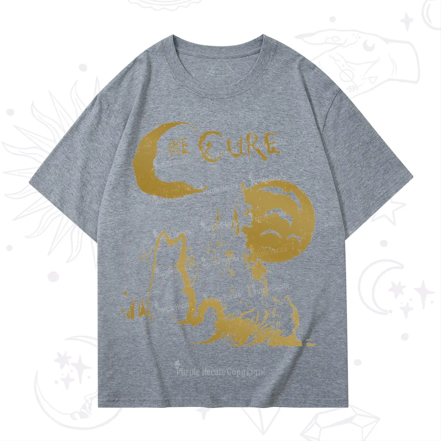 Purplehecate Goth Moon Cat Post-Punk T-Shirt