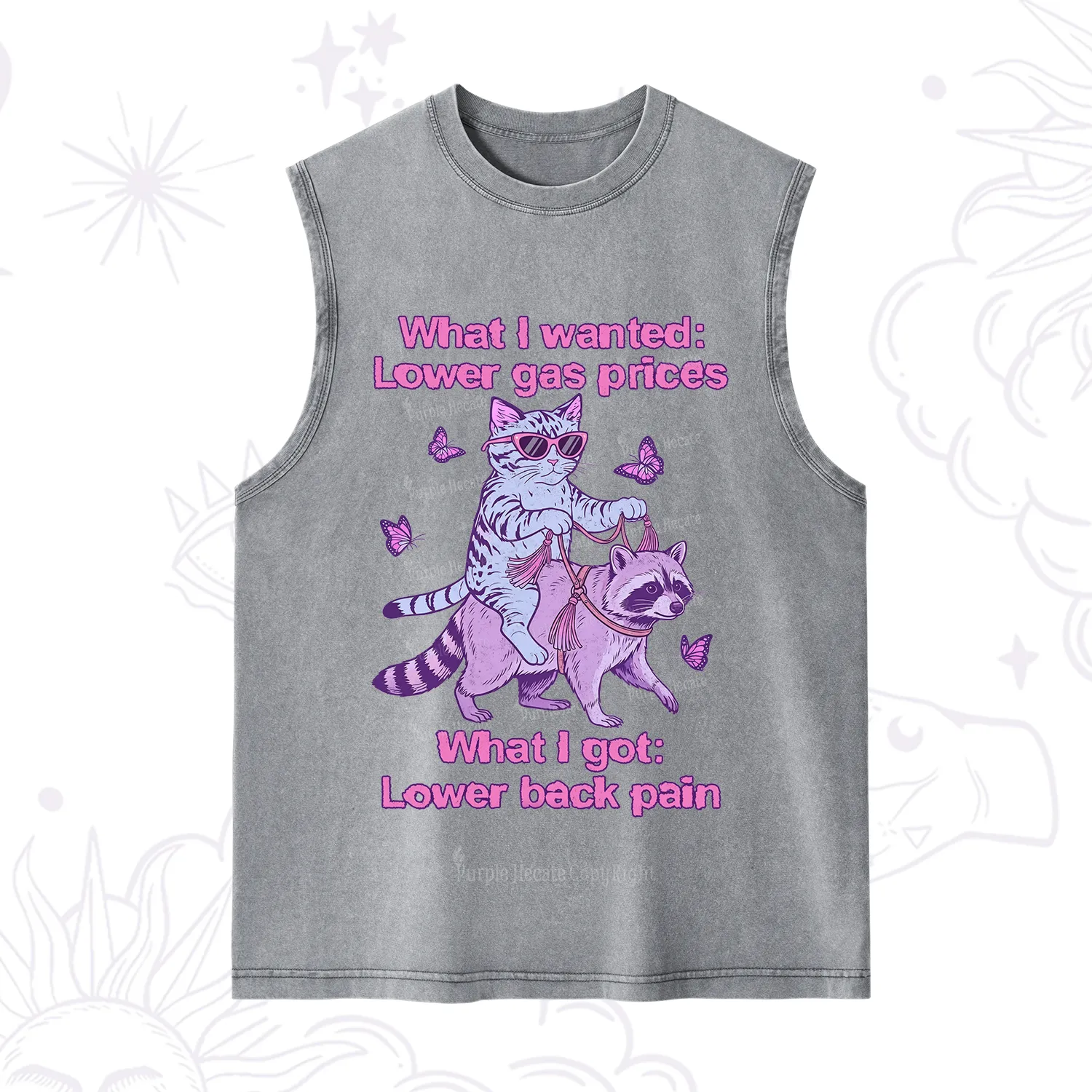 Purplehecate Lower Gas Prices Lower Back Pain Cat Washed Tank
