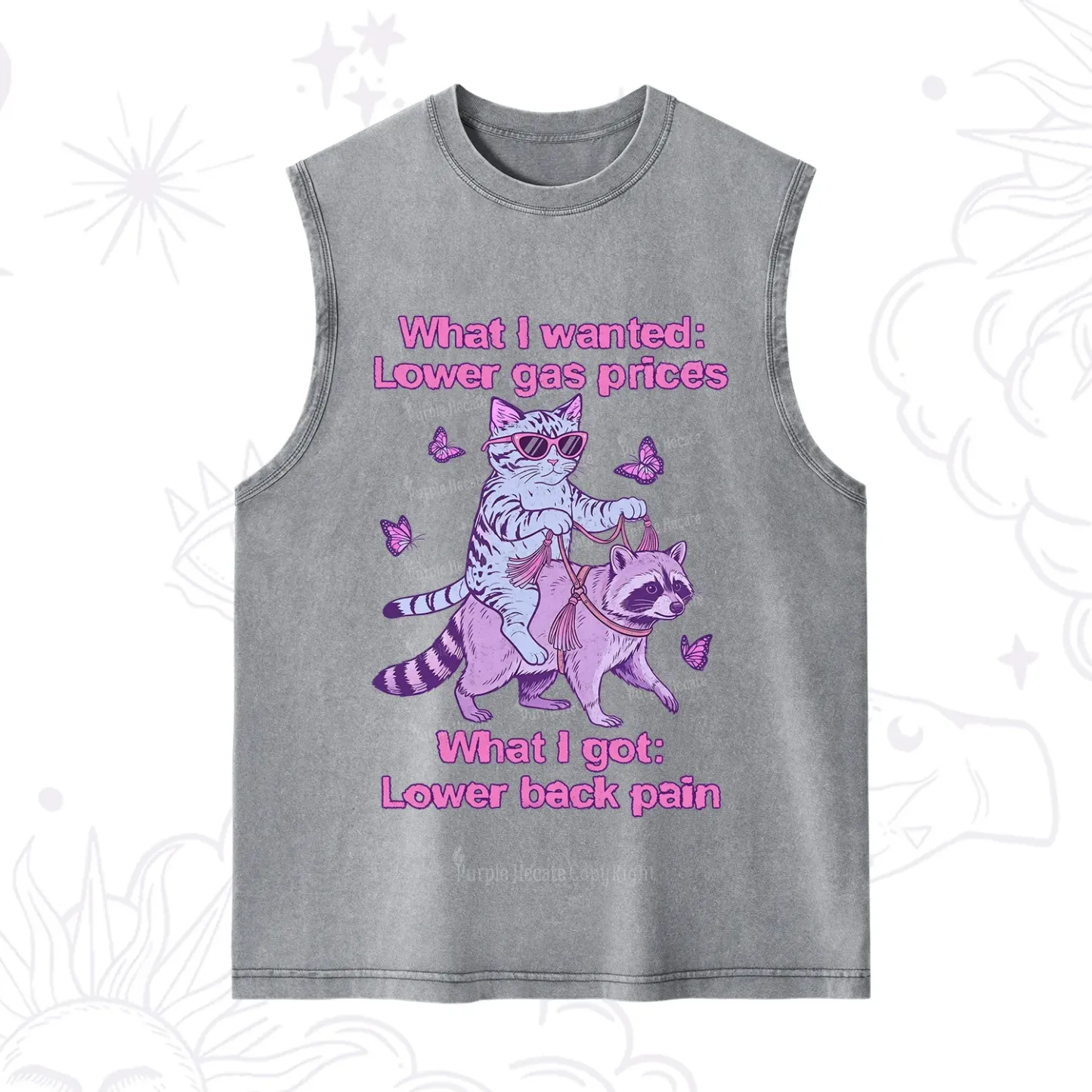 Purplehecate Lower Gas Prices Lower Back Pain Cat Washed Tank