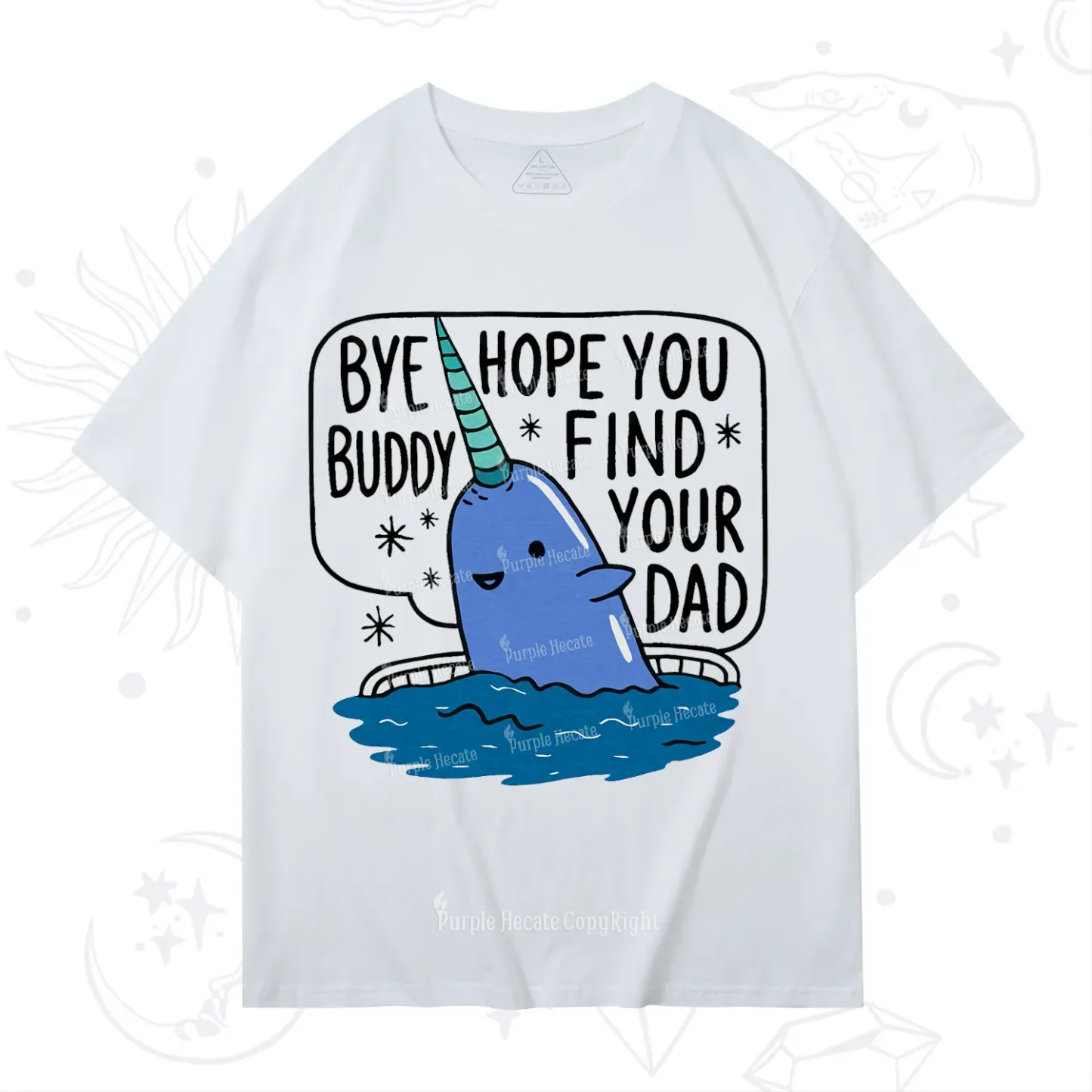 Purplehecate Good Luck Buddy Whale Christmas T-Shirt