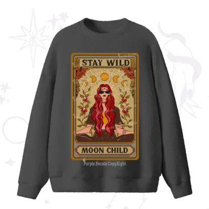 Purplehecate The Stay Wild Moon Child Oracle Card Fuzzy Ugly Sweater
