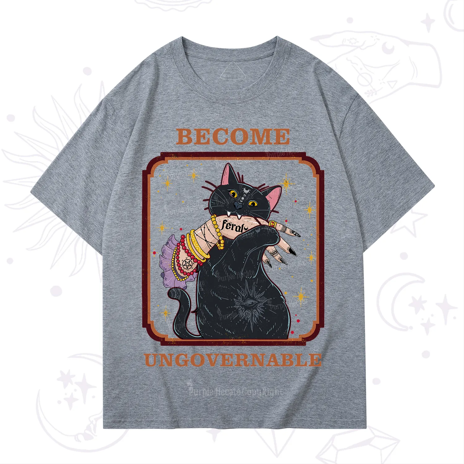 Purplehecate Become Ungovernable Cat T-Shirt