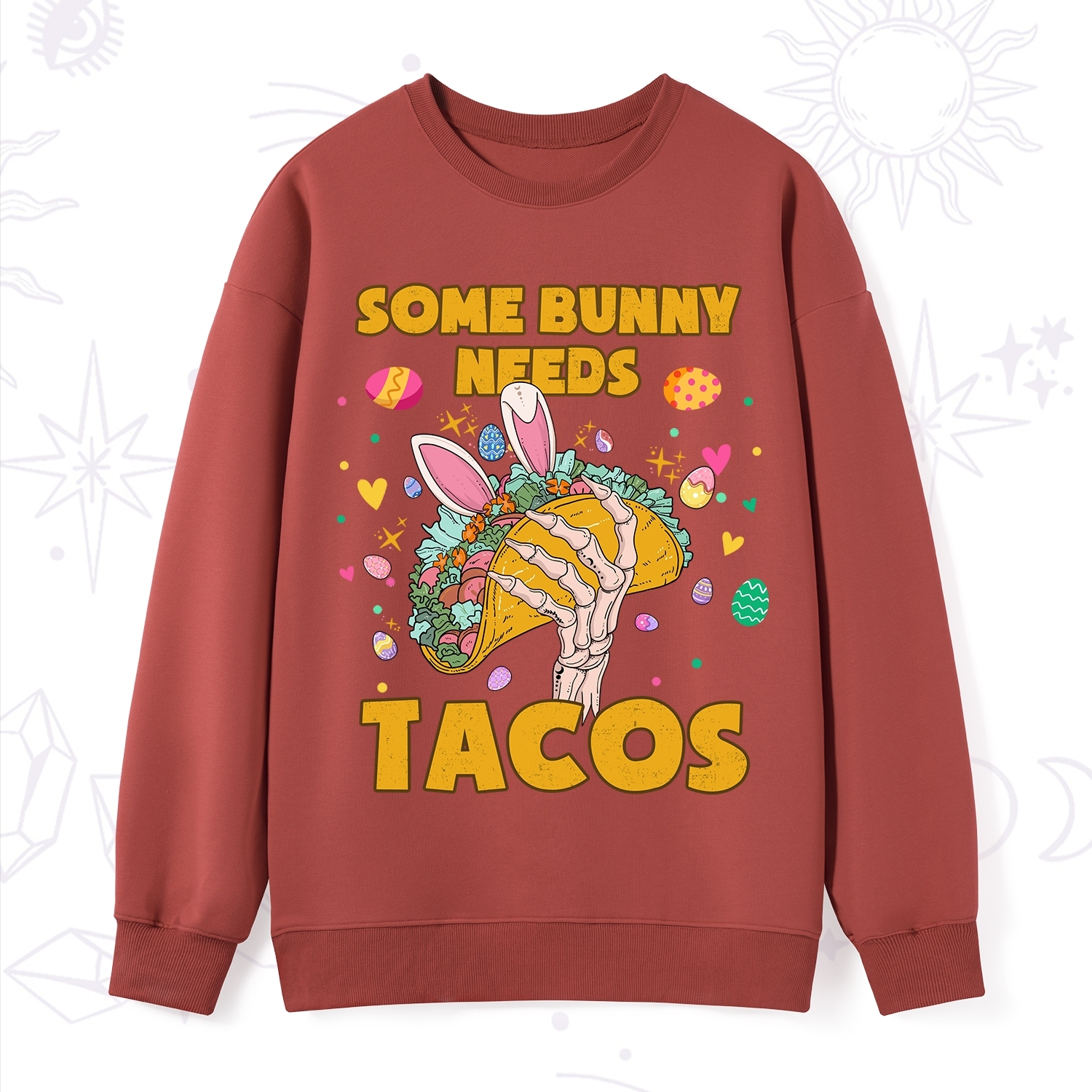 Purplehecate Some Bunny Needs Tacos Easter Sweatshirt
