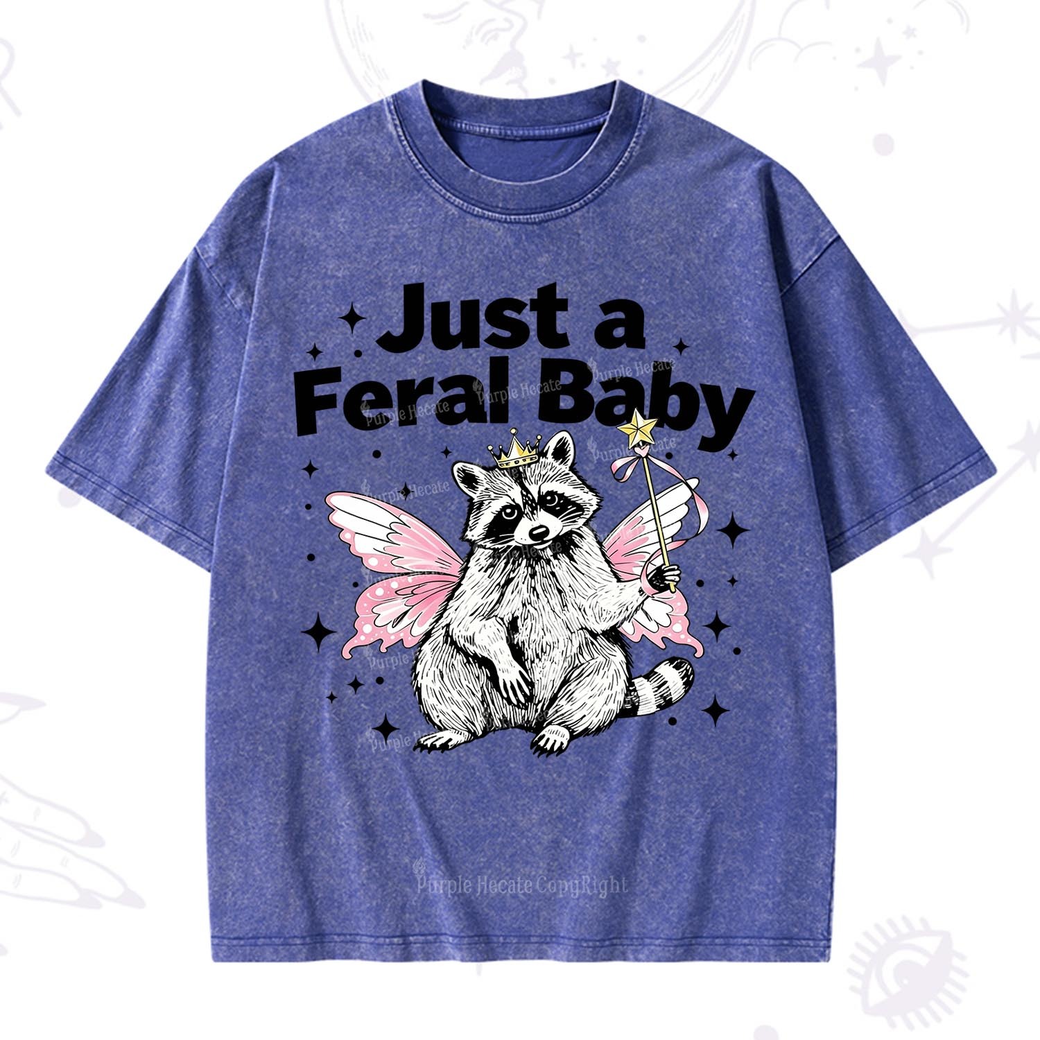 Purplehecate Just A Feral Baby Raccoon Washed T-Shirt