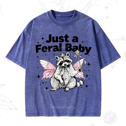 Purplehecate Just A Feral Baby Raccoon Washed T-Shirt