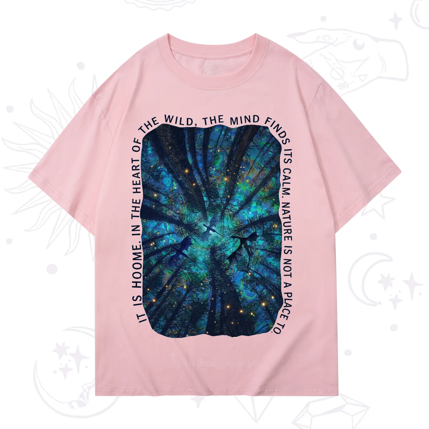 Purplehecate Forest Mindscape Night Sky T-Shirt