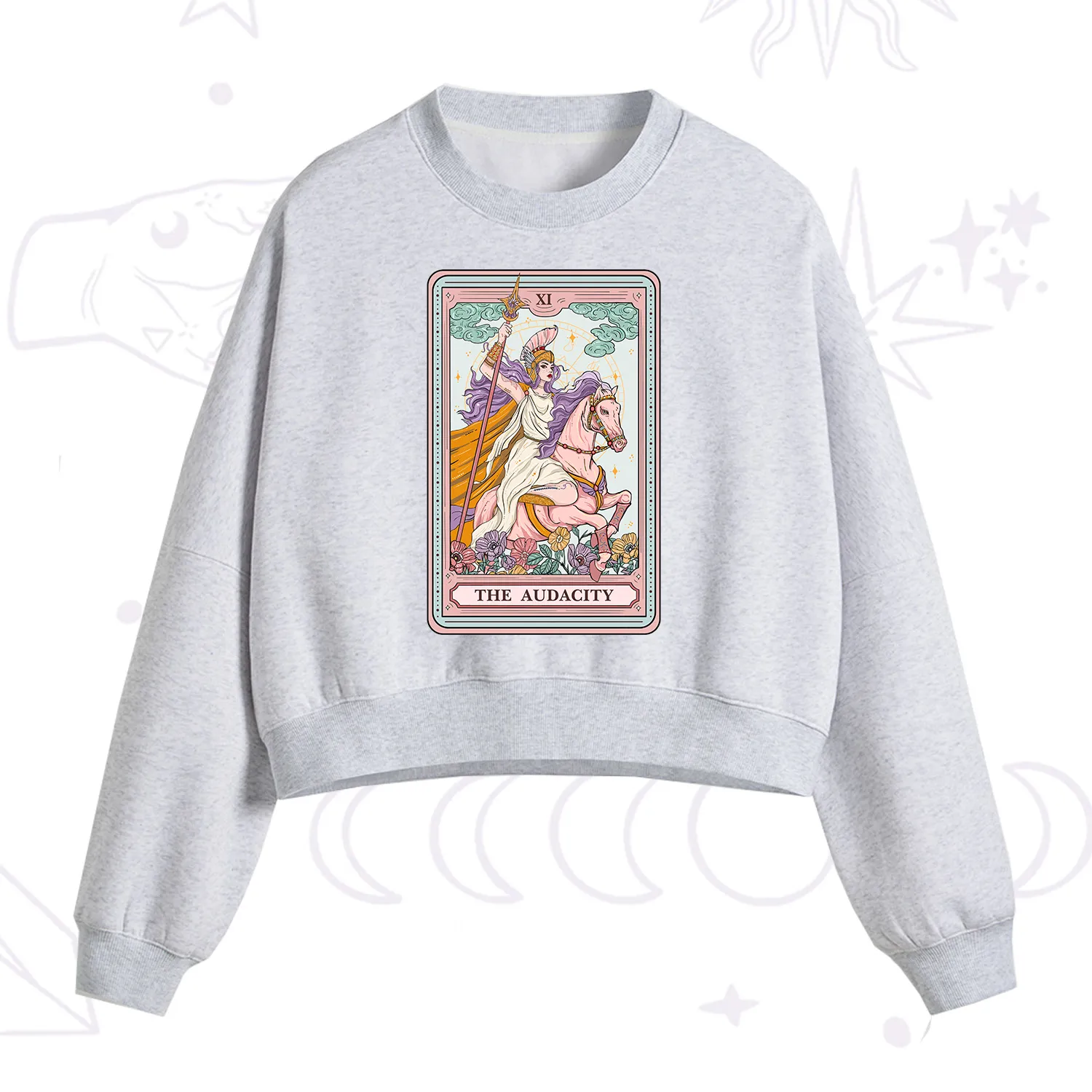 Purplehecate The Audacity Tarot Card Fleece Cropped Sweatshirt