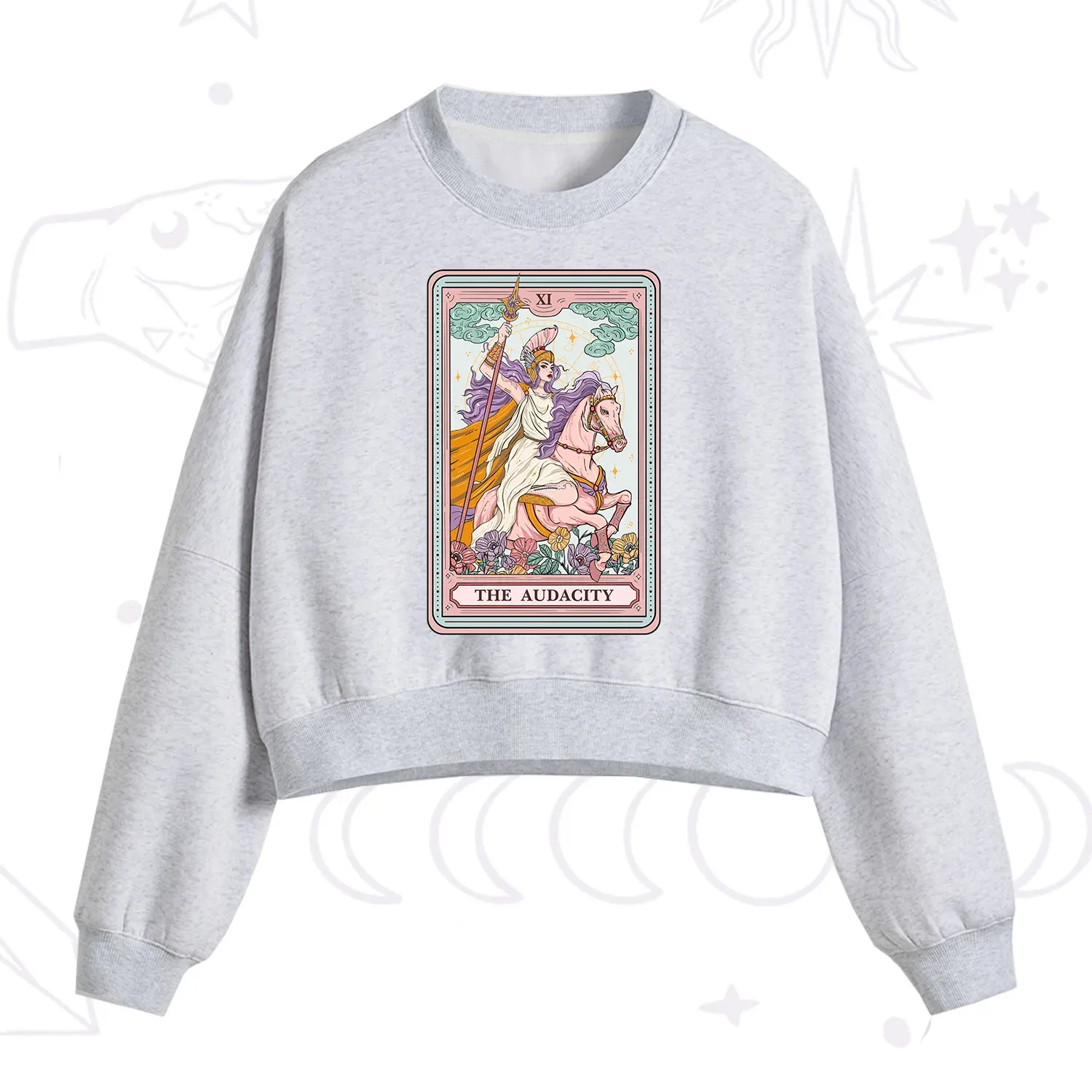 Purplehecate The Audacity Tarot Card Fleece Cropped Sweatshirt