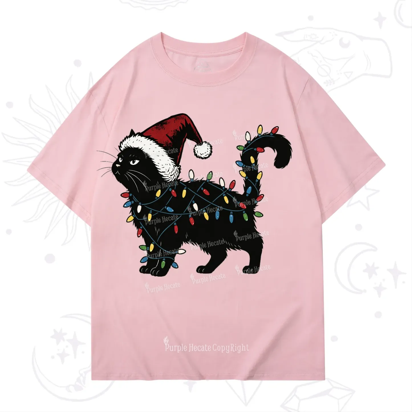 Purplehecate Cute Cat Christmas T-Shirt