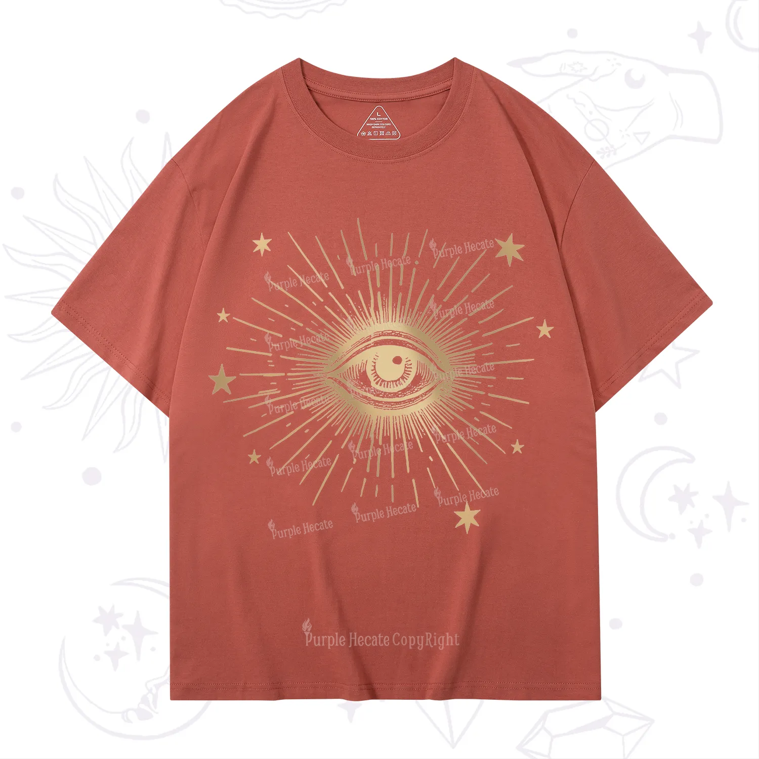Purplehecate Celestial Eye with Stars T-Shirt