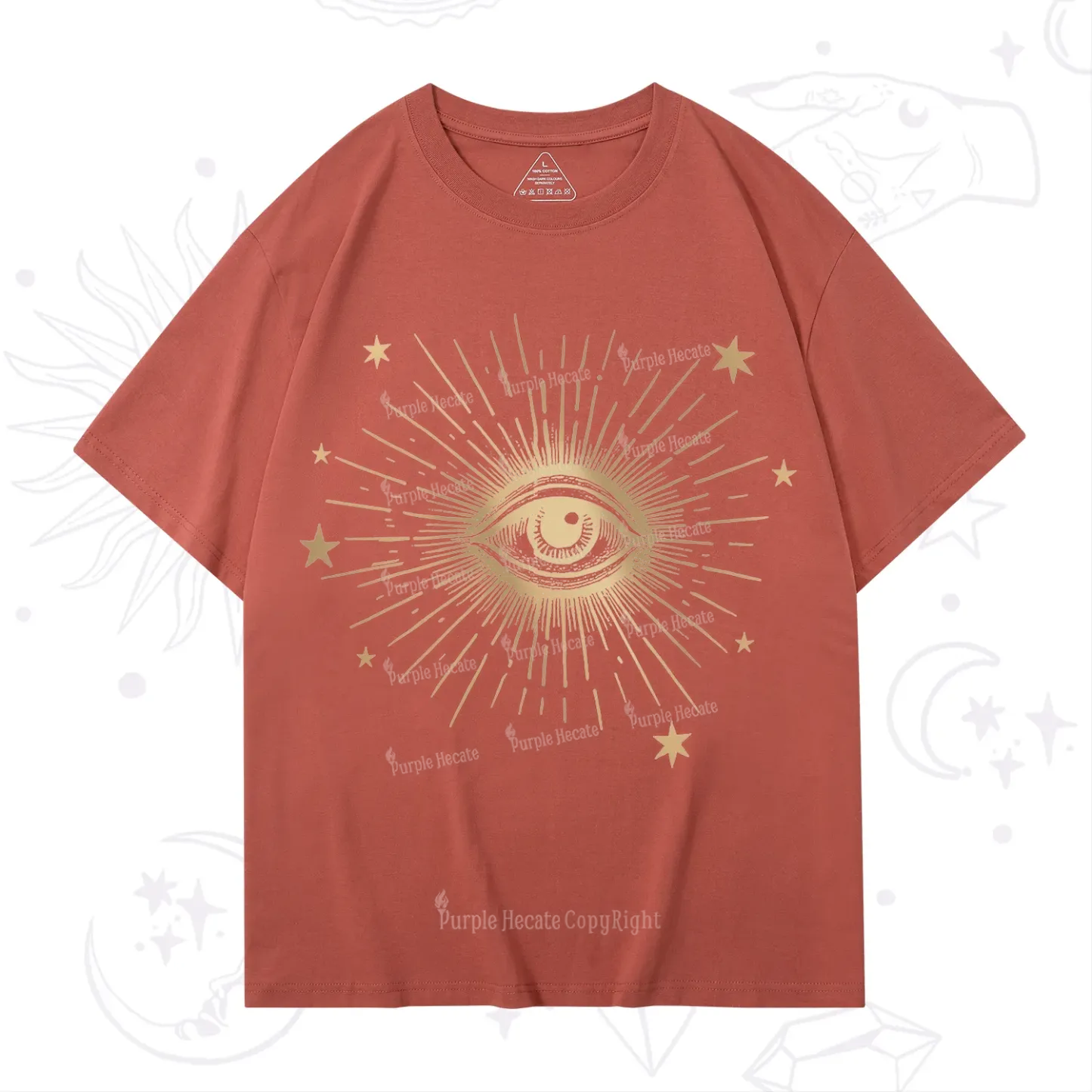 Purplehecate Celestial Eye with Stars T-Shirt