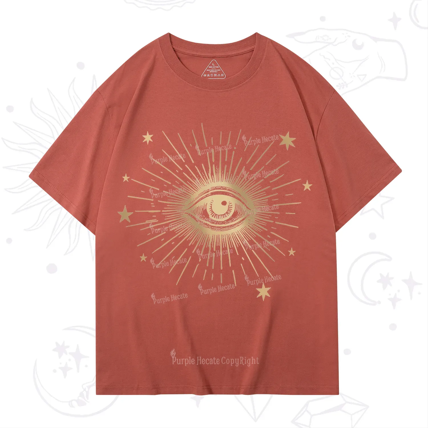 Purplehecate Celestial Eye with Stars T-Shirt