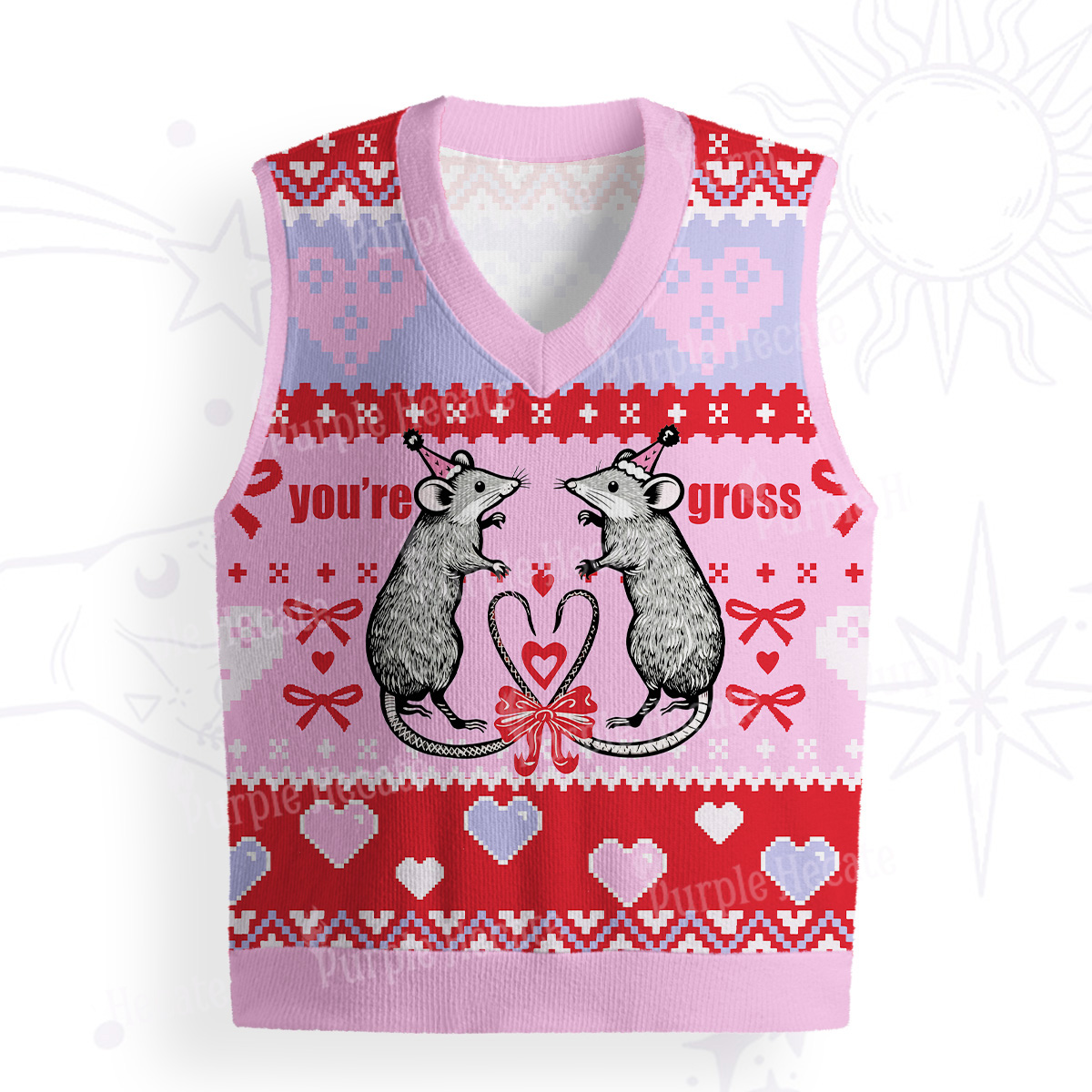 Purplehecate You're Gross Ugly Sweater Vest