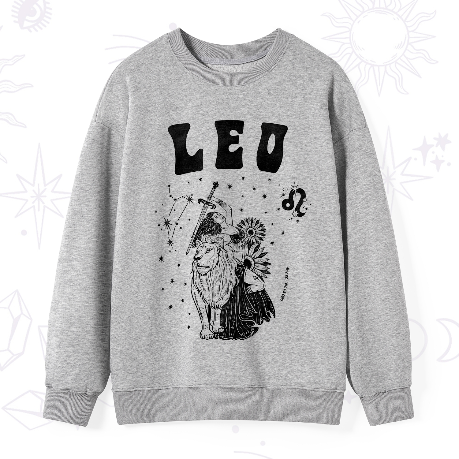 Purplehecate Leo Zodiac Glyphs  Sweatshirt