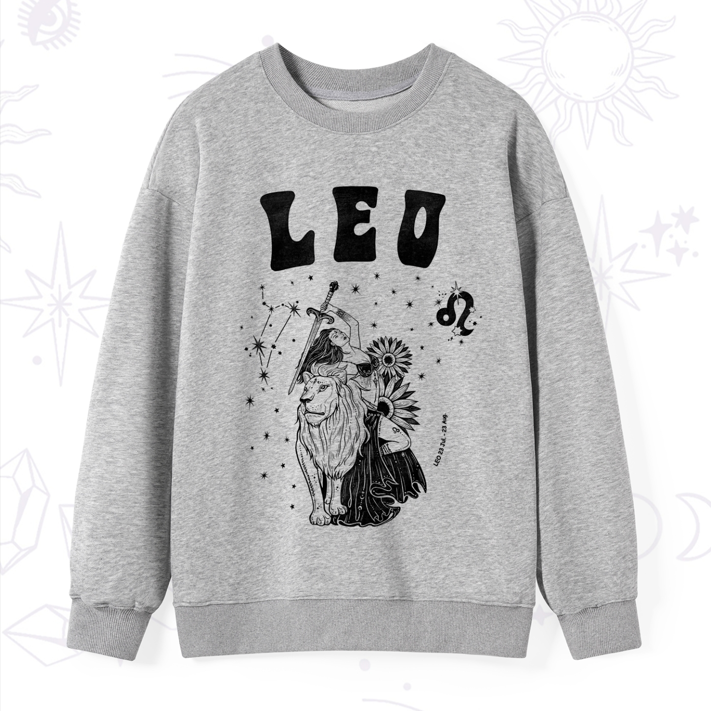 Purplehecate Leo Zodiac Glyphs  Sweatshirt
