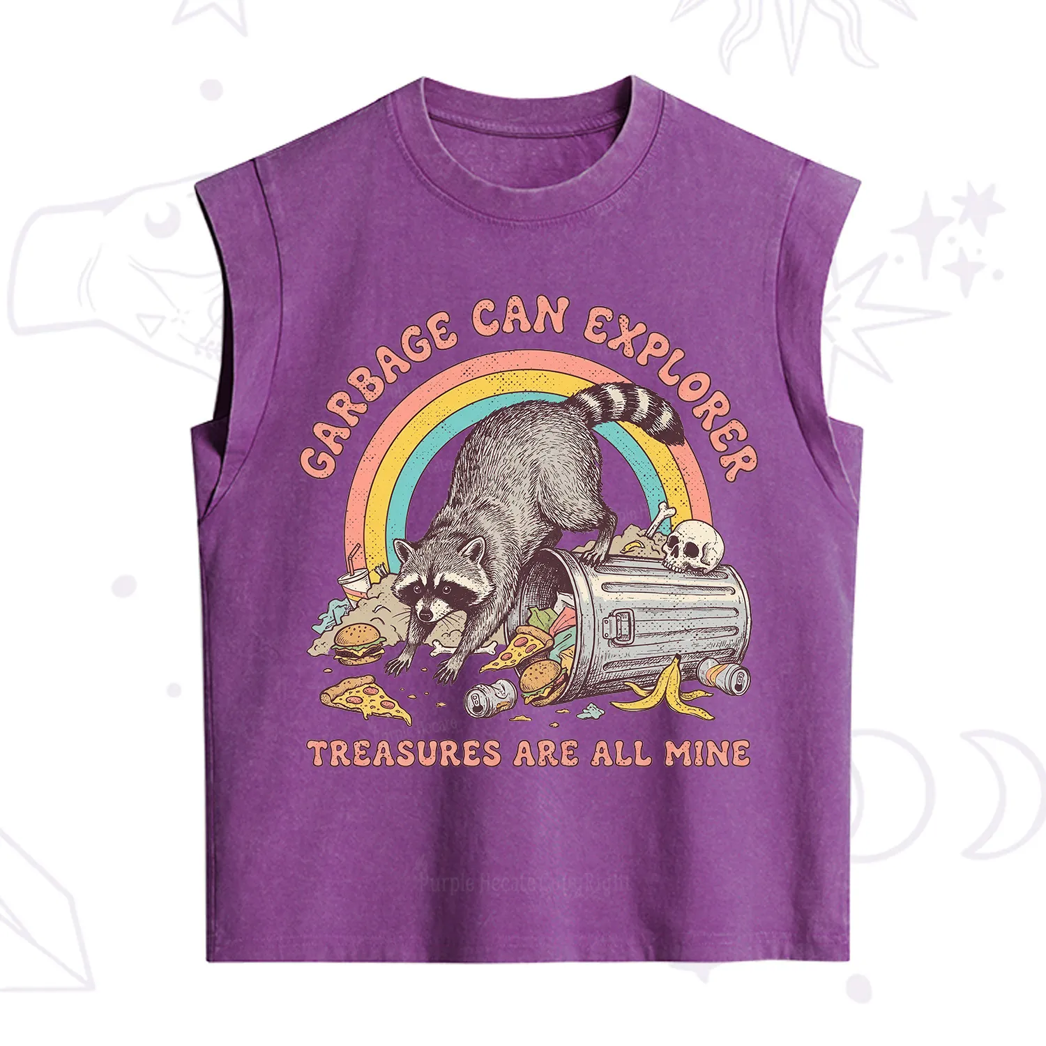 Purplehecate Garbage Can Explorer Raccoon Vintage Washed Tank