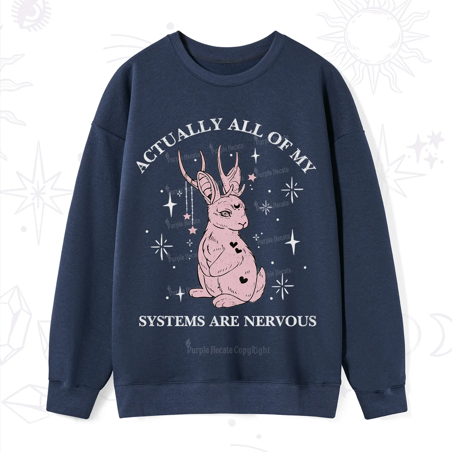 Purplehecate Actually All Of My Systems Are Nervous Sweatshirt