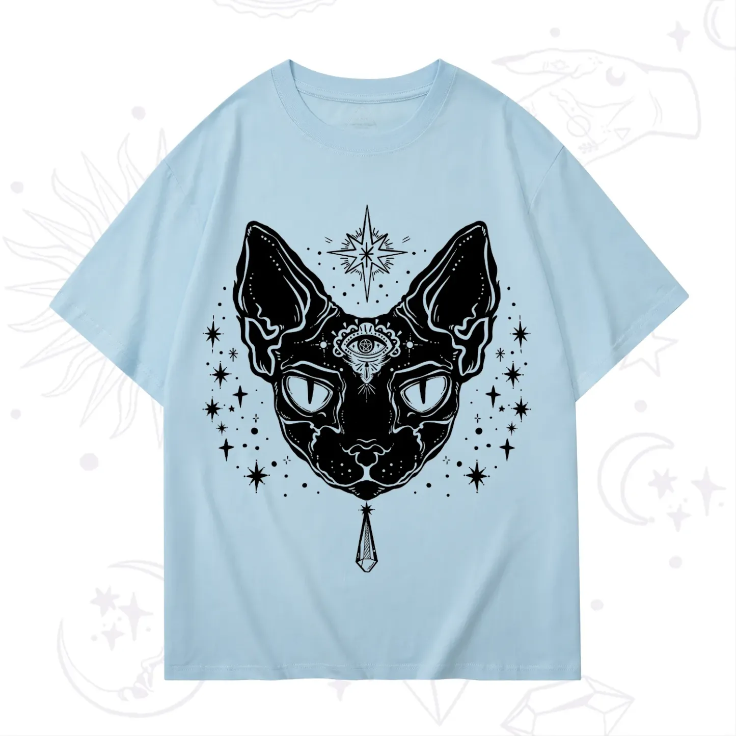Purplehecate Three Eyed Sphynx Cat T-Shirt