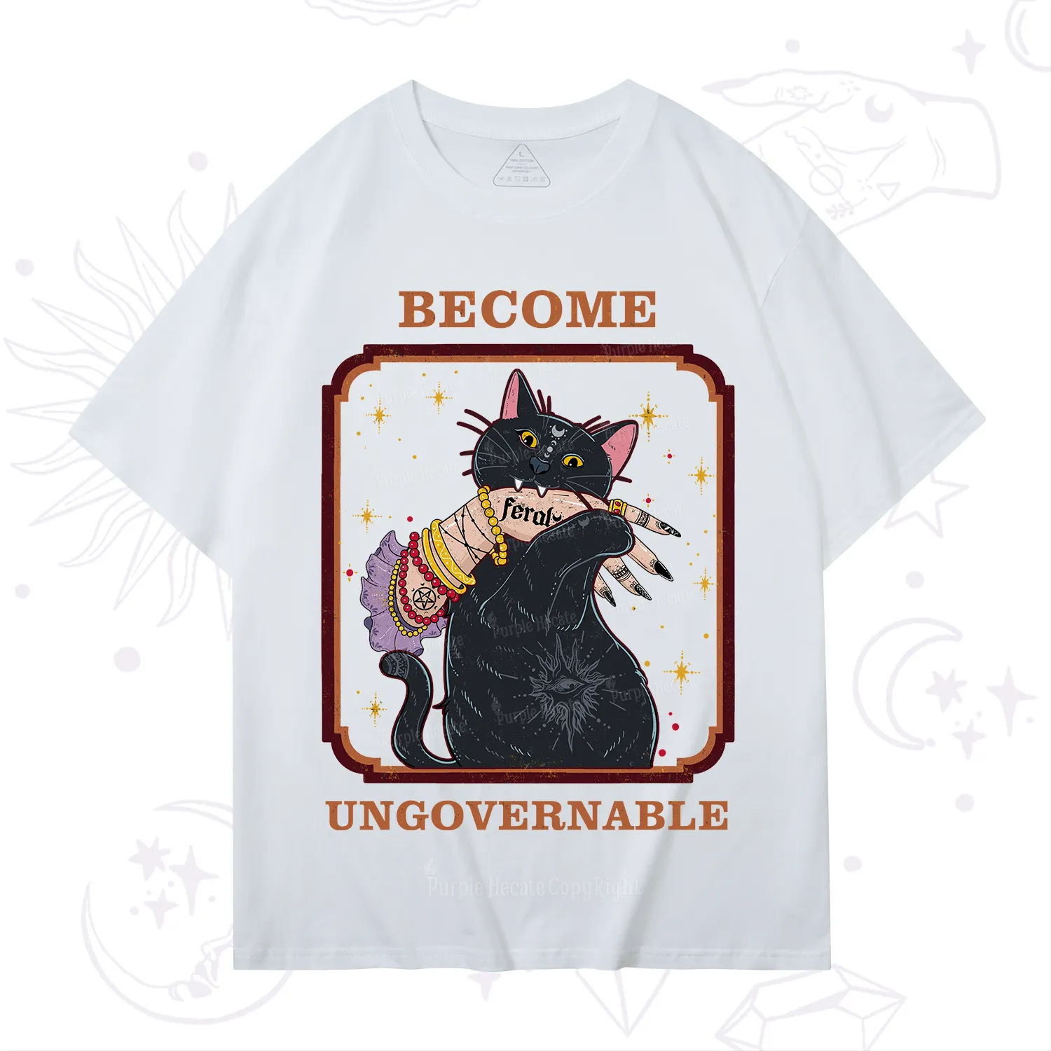 Purplehecate Become Ungovernable Cat T-Shirt
