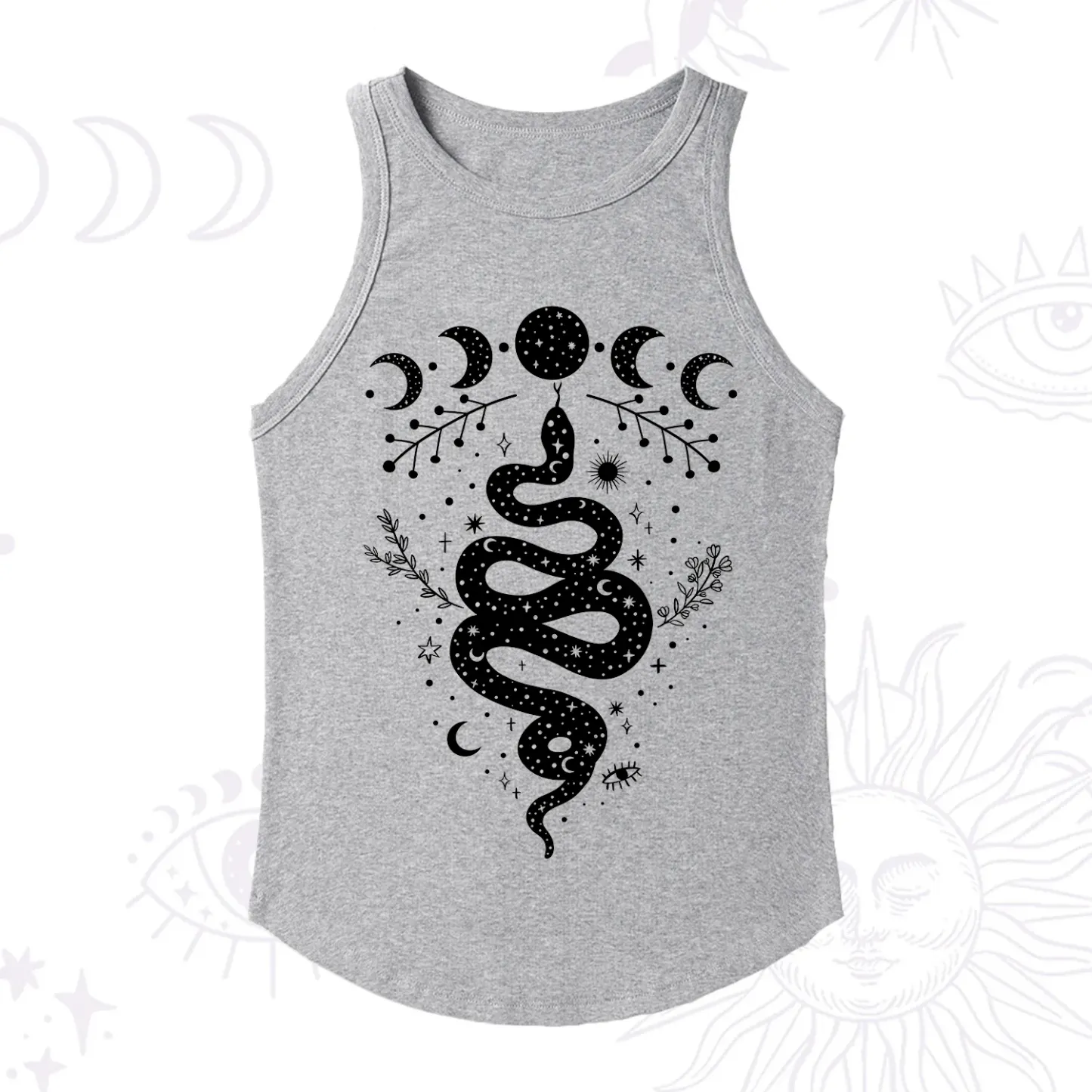 Purplehecate Snake And Moon Phase Comfort Ribbed Tank Top