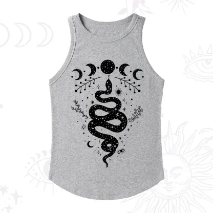 Purplehecate Snake And Moon Phase Comfort Ribbed Tank Top