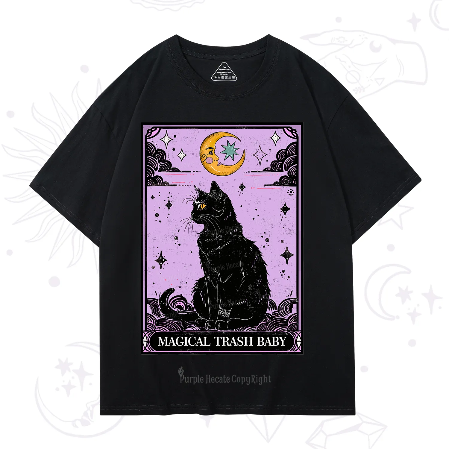 Purplehecate Magical Trash Baby Tarot Cat T-Shirt