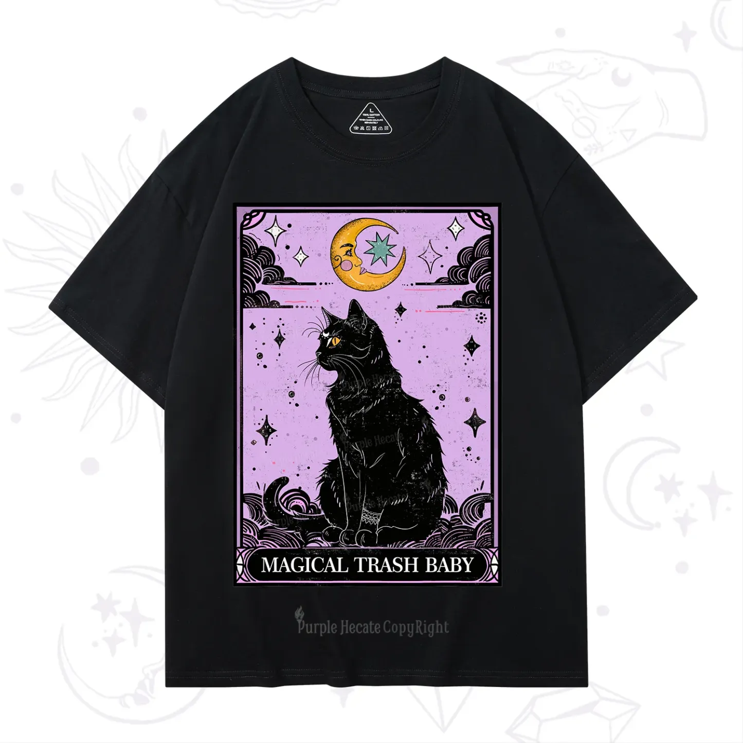 Purplehecate Magical Trash Baby Tarot Cat T-Shirt