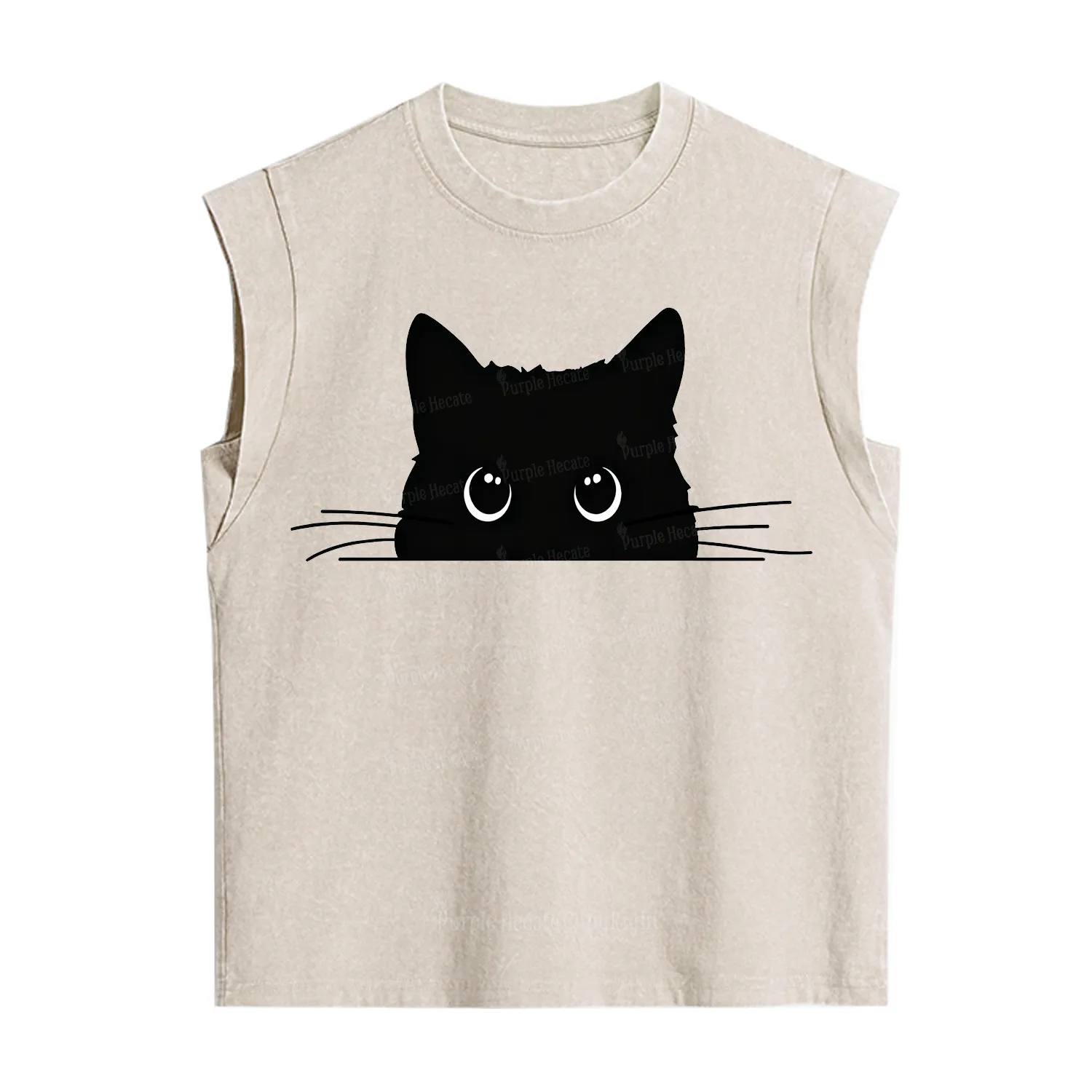 Purplehecate Black Cat Vintage Washed Tank