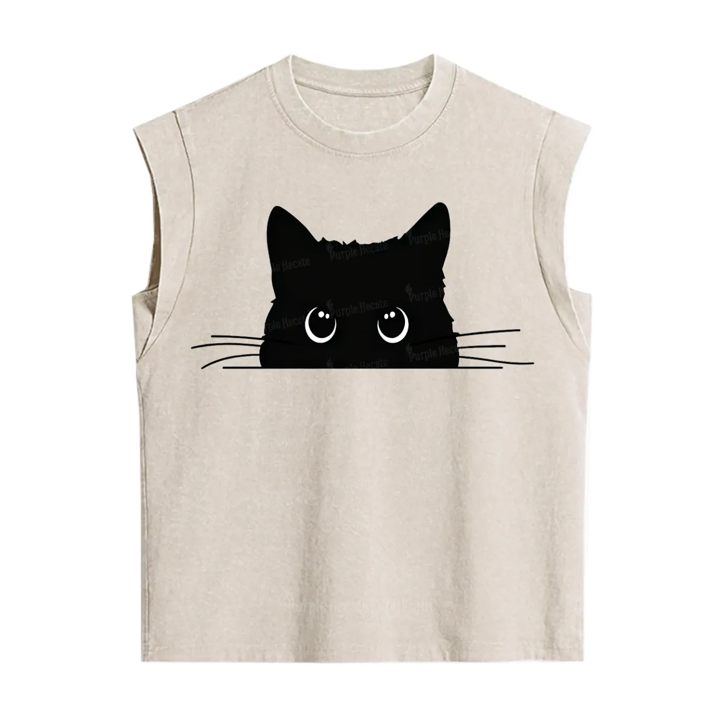 Purplehecate Black Cat Vintage Washed Tank
